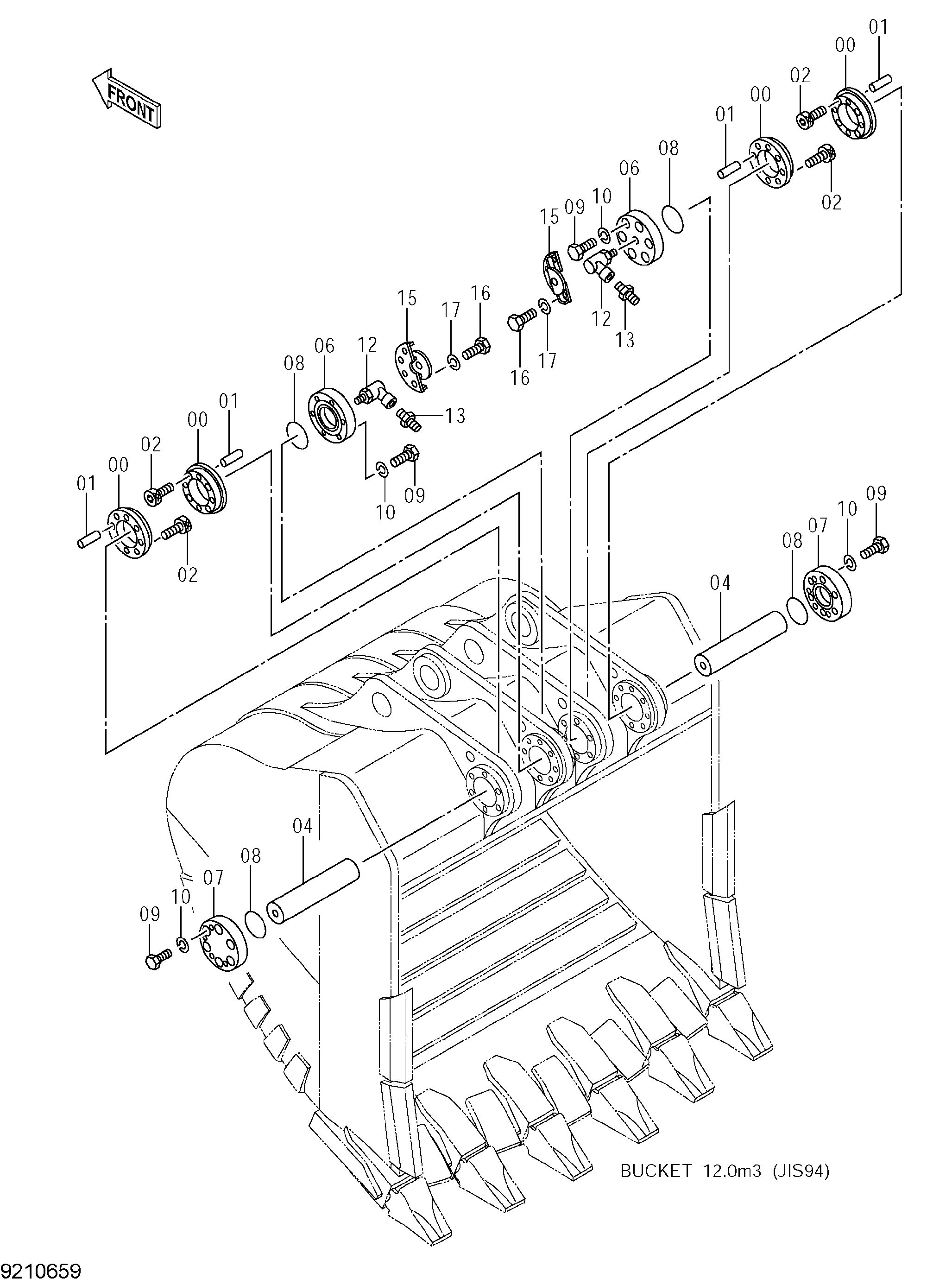 Схема Ковш детали HITACHI EX1900-6