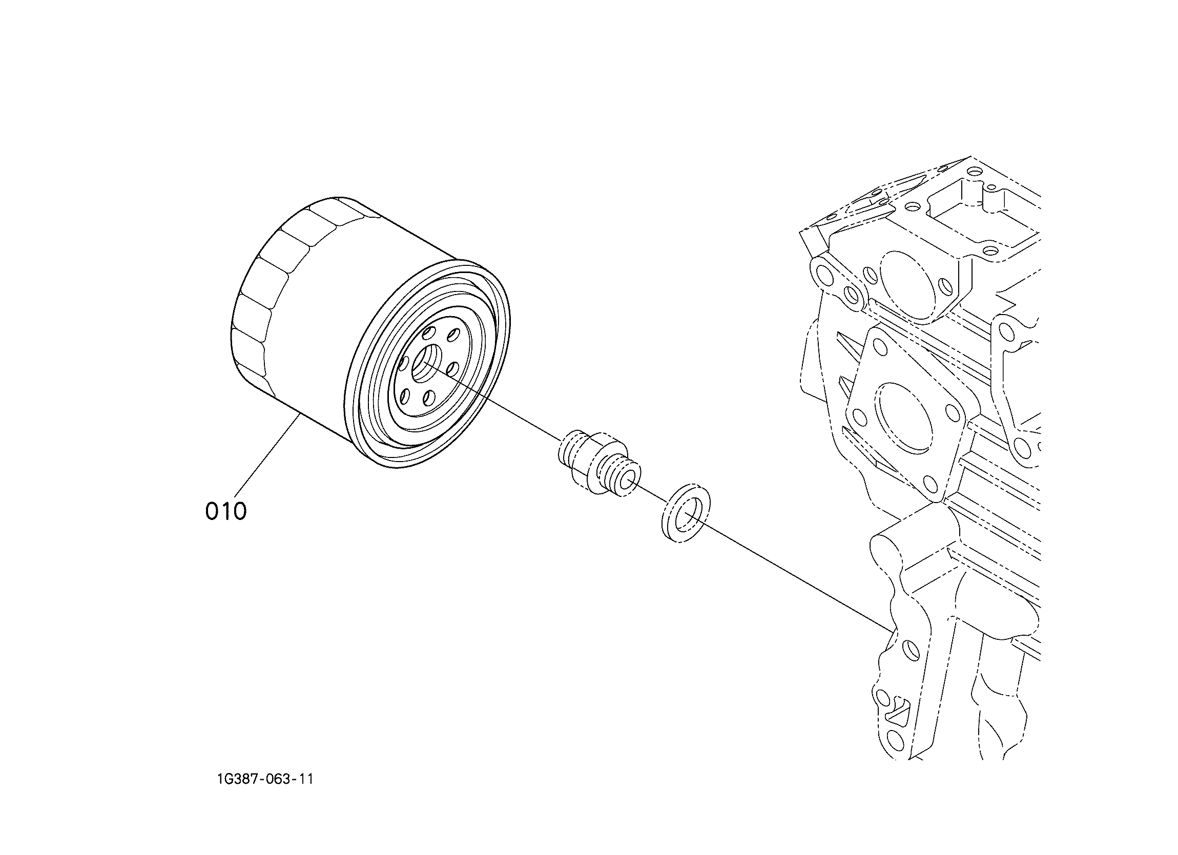 Схема Масляный фильтр HITACHI ZX55UR-3