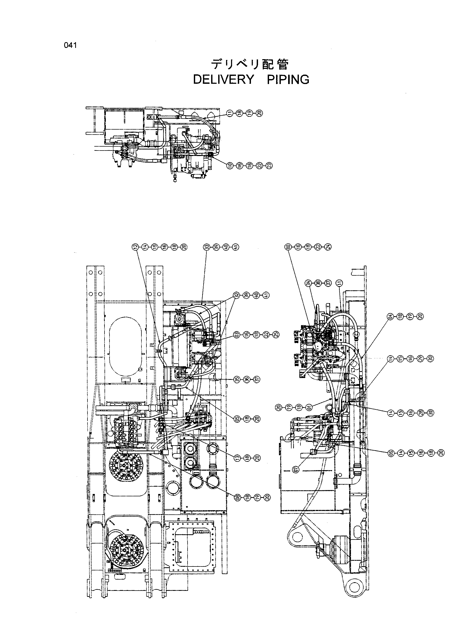 Схема Напорные трубопроводы HITACHI EX1200-5