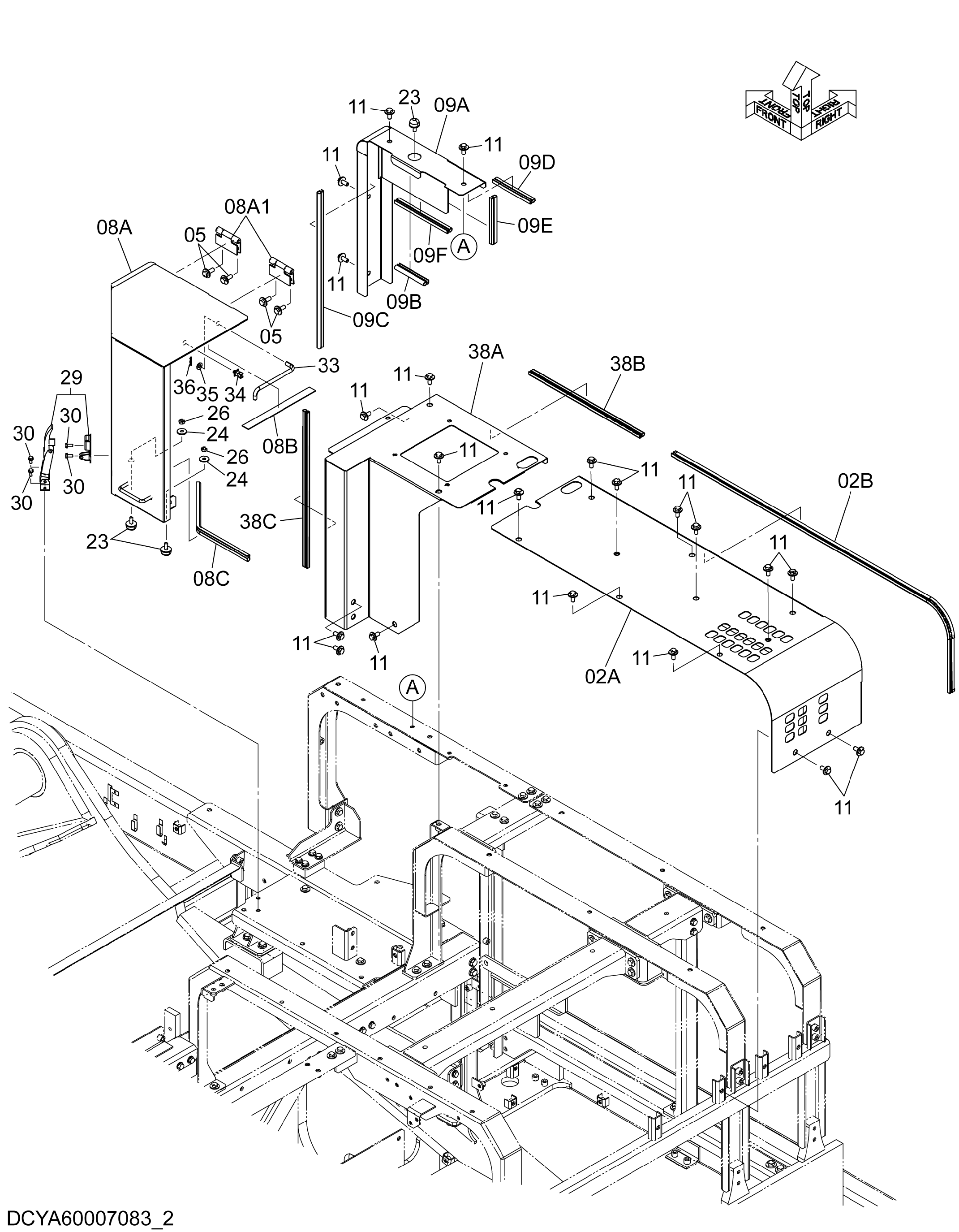 Схема Облицовка (2-2) HITACHI ZX670LC-5G