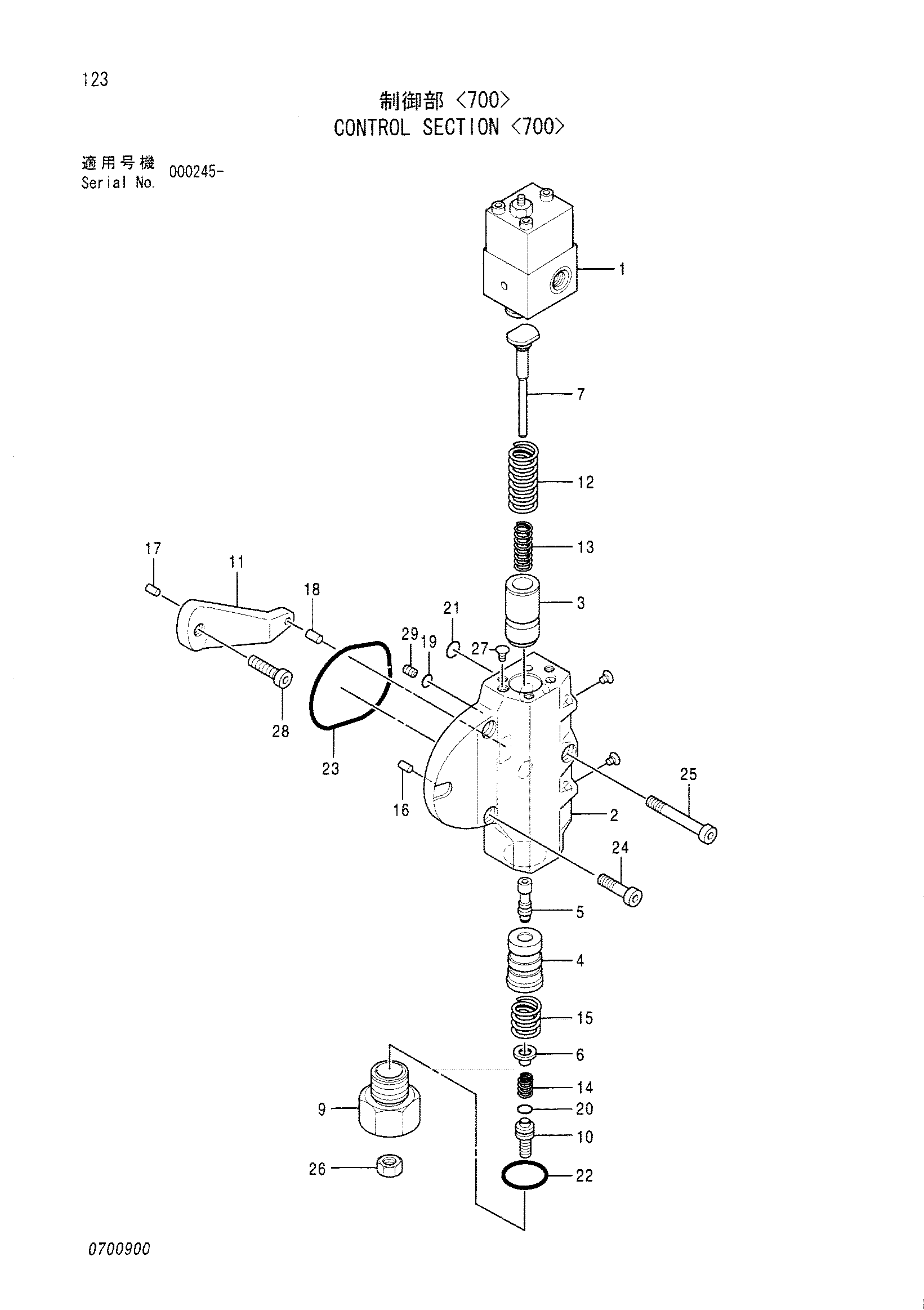 Схема Управление секция <700> HITACHI CX700