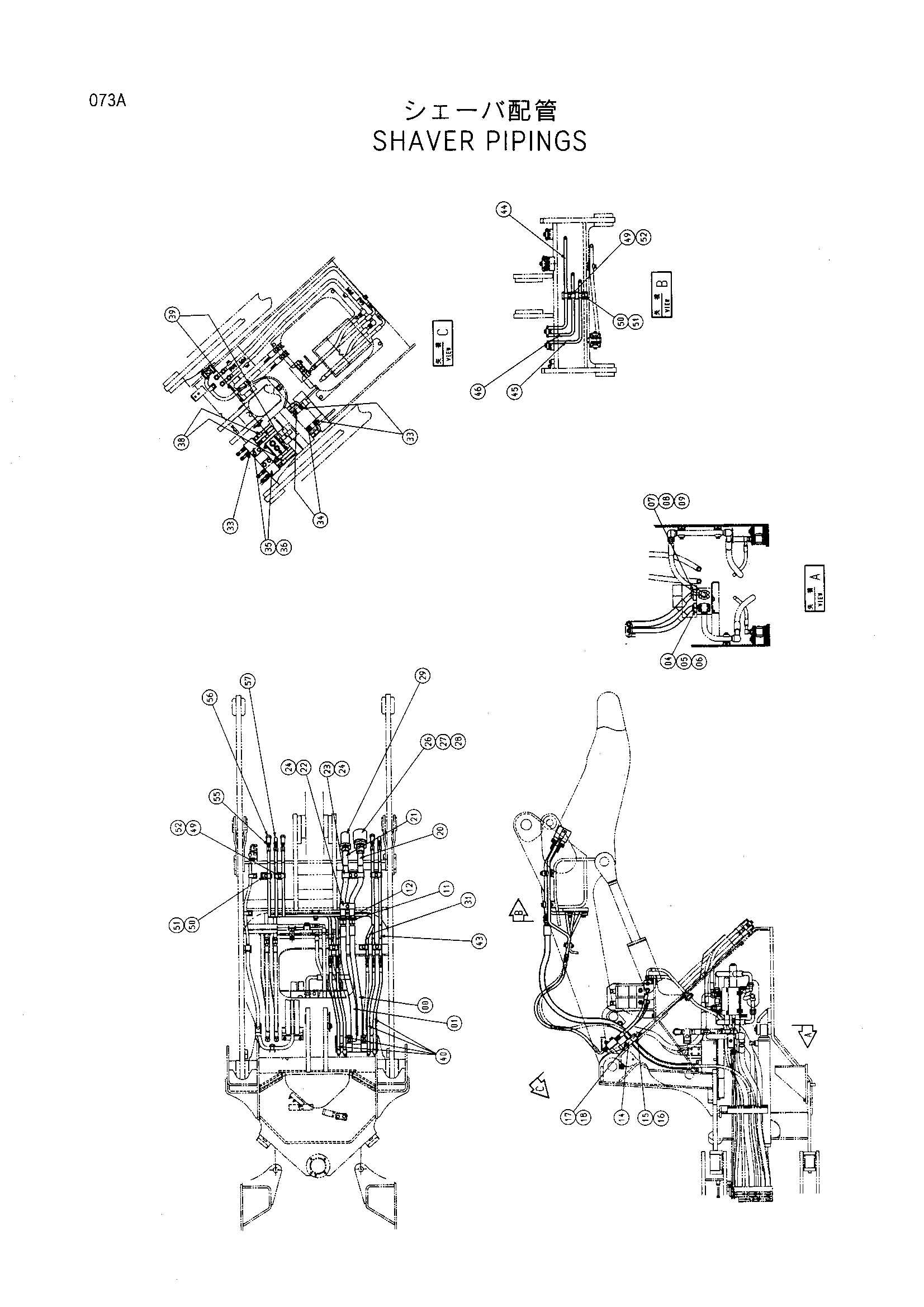 Схема Схавер трубопроводы HITACHI LX80RS-2