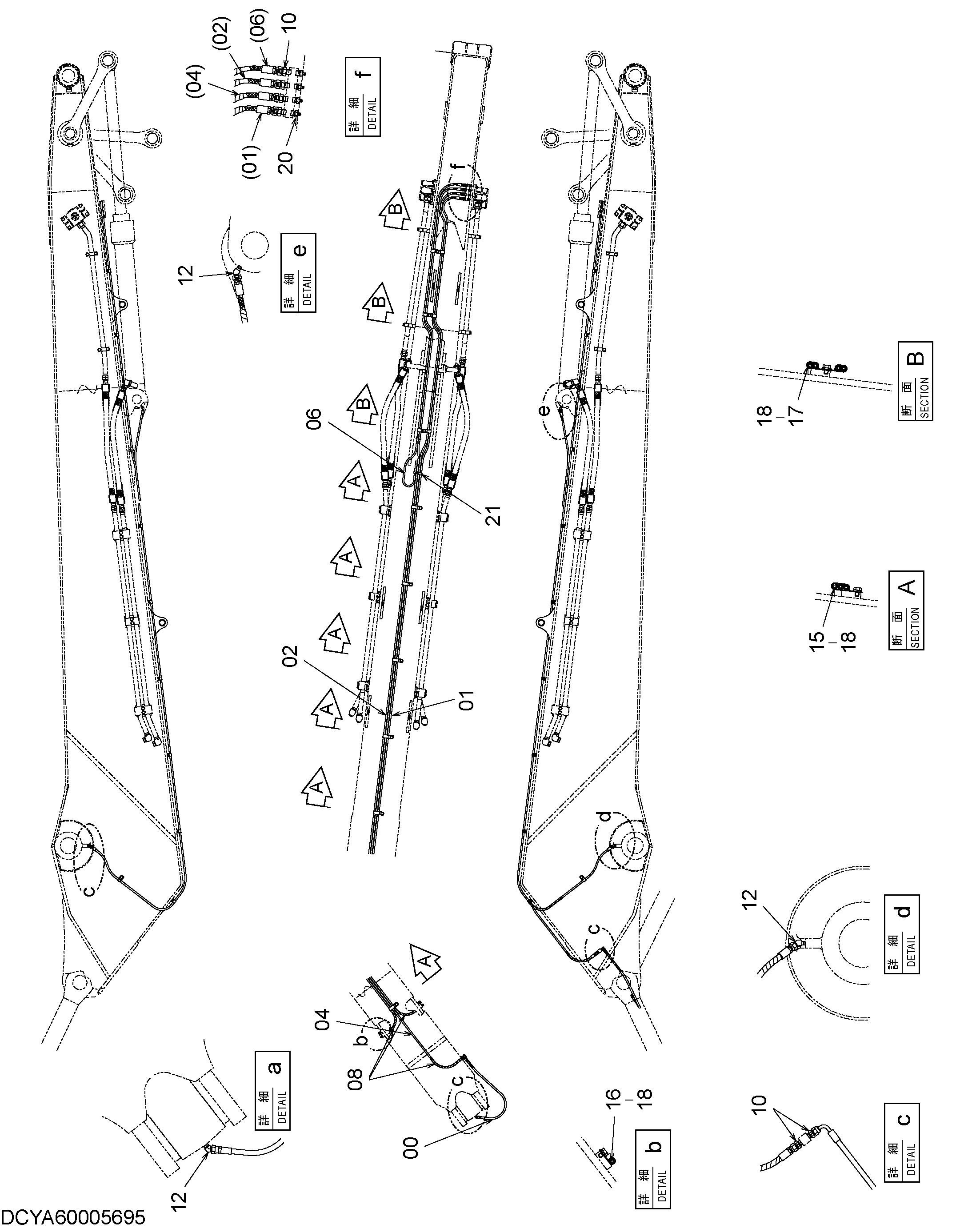 Схема Трубопроводы системы смазки HITACHI ZX330-3G