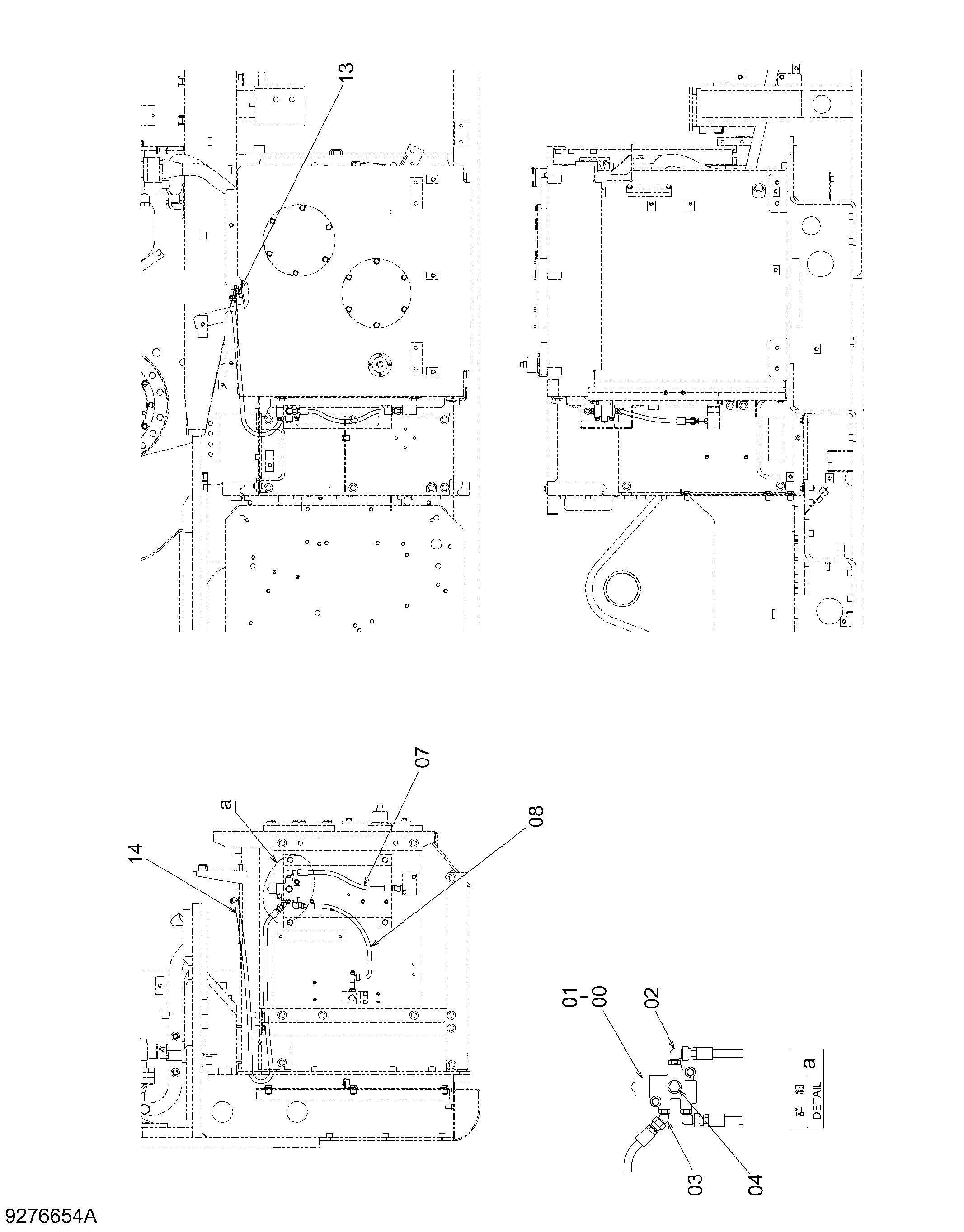 Схема Пилотные гидролинии (скорость селектион) HITACHI ZX480LCK-3
