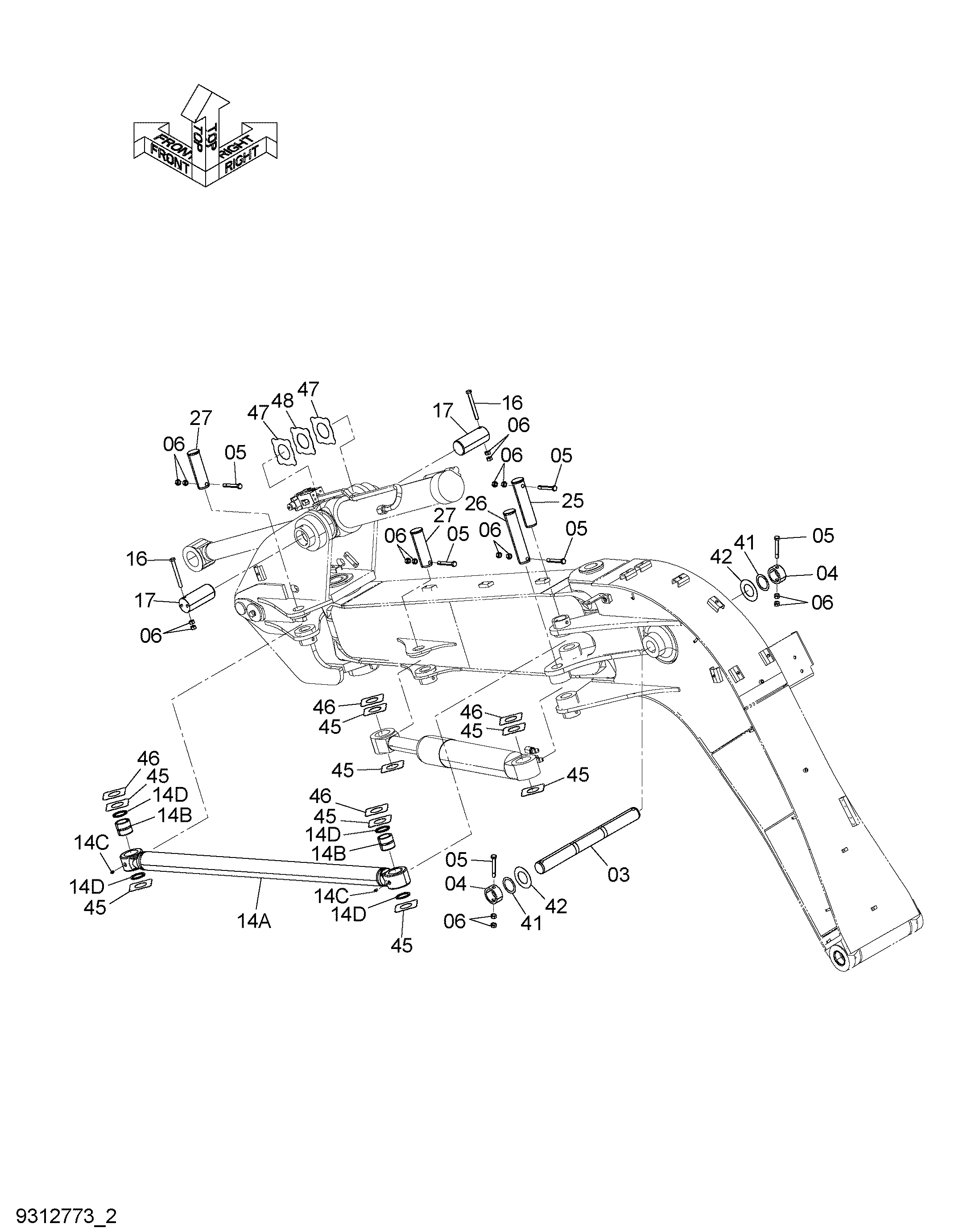 Схема Смещаемый стрела (2) HITACHI ZX135US-3