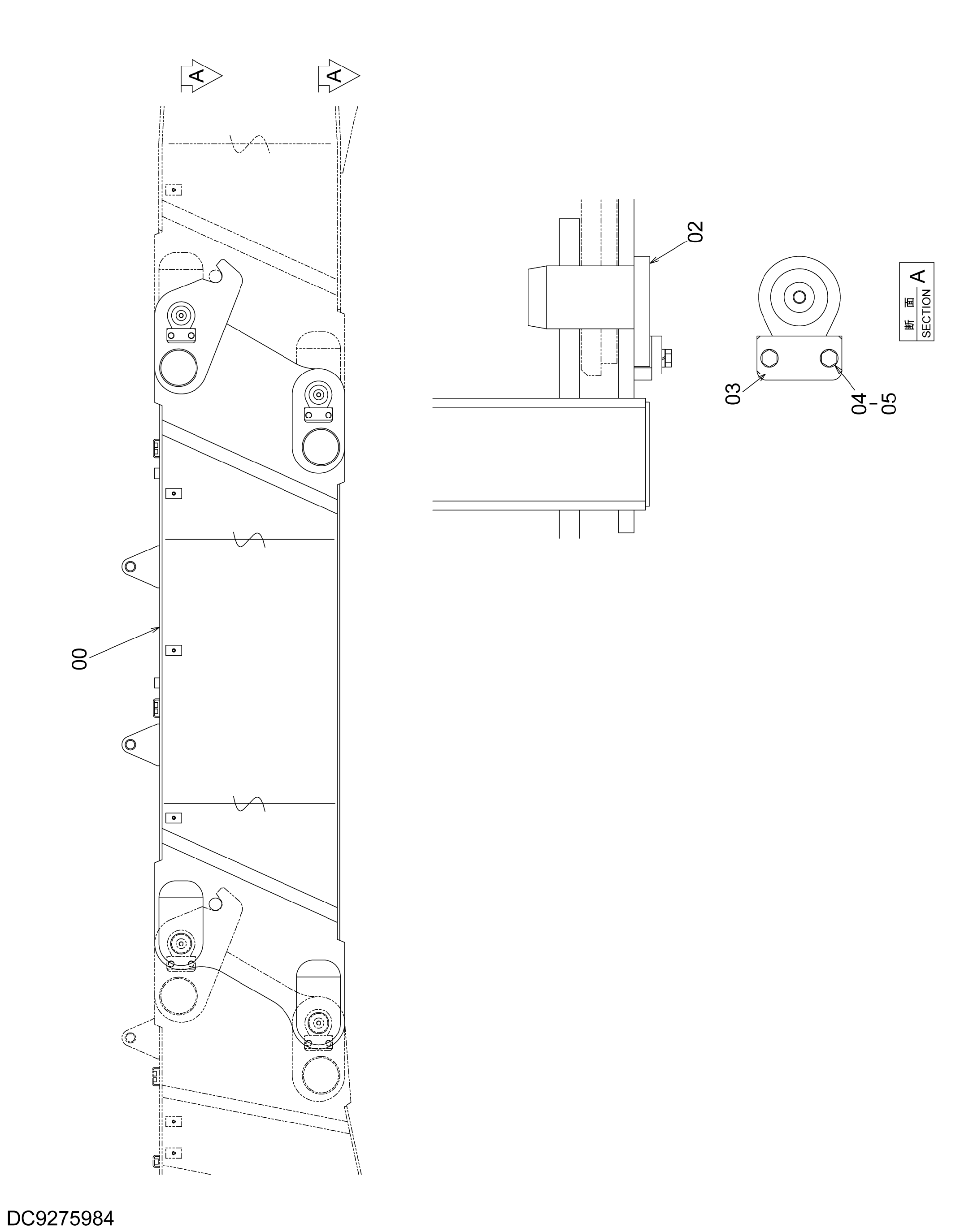 Схема Вставка стрела в сборе 3.0m HITACHI ZX450-3