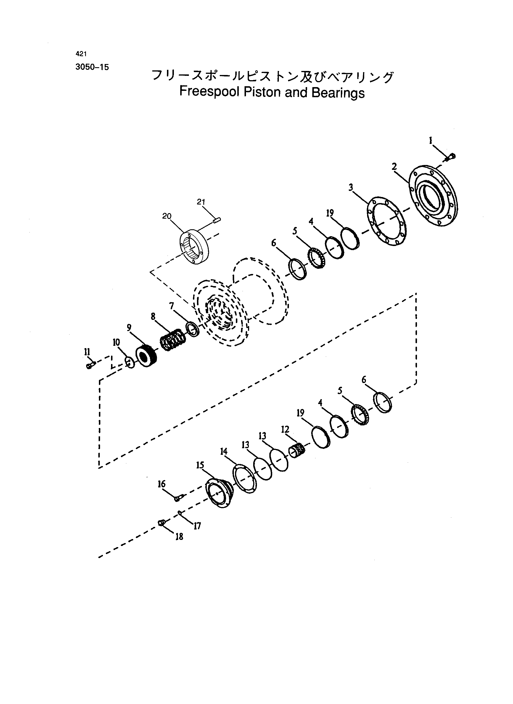 Схема Фрееспоол поршень и беарингс HITACHI DX75
