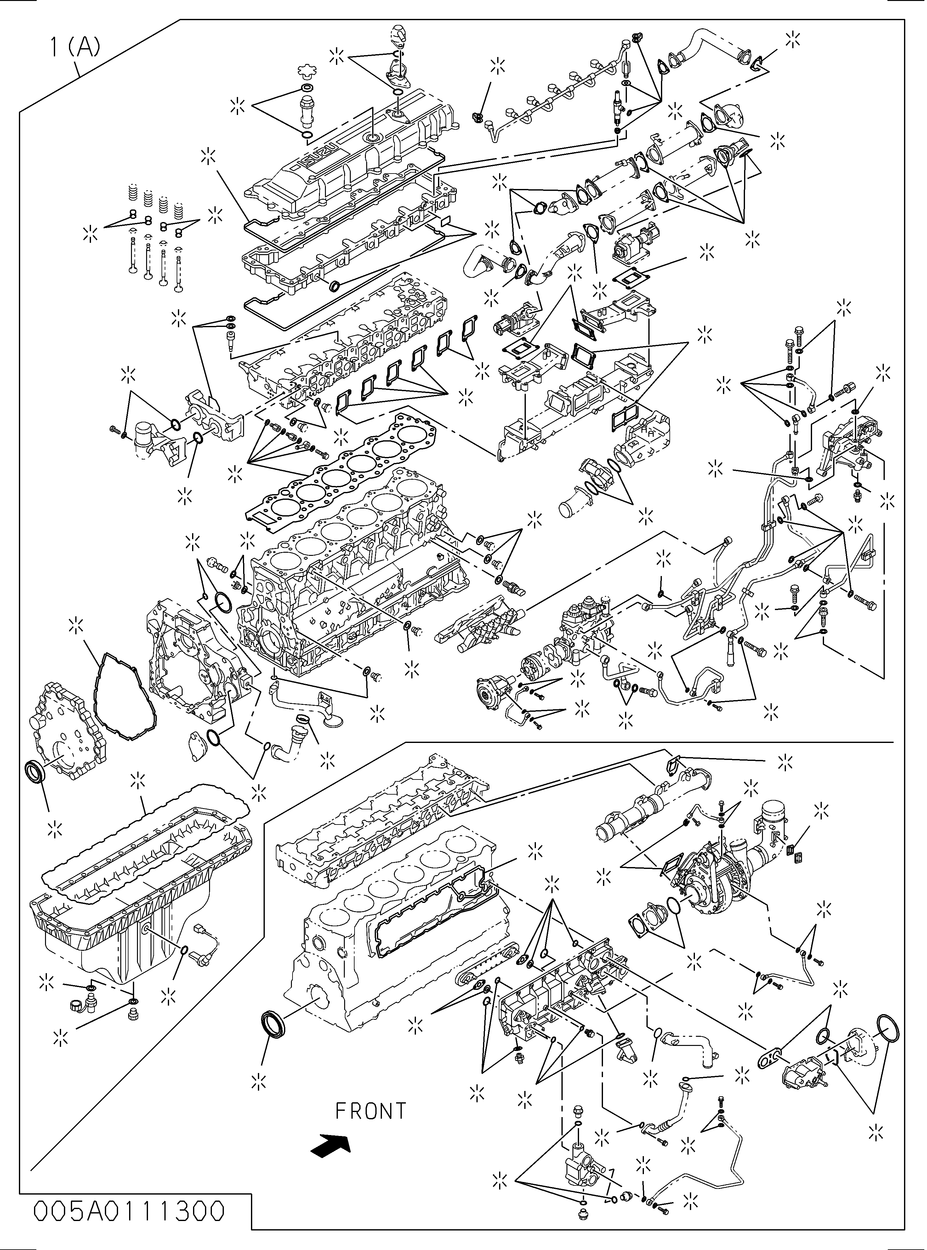 Схема 005: Комплект прокладок двигателя HITACHI ZX870LC-5B