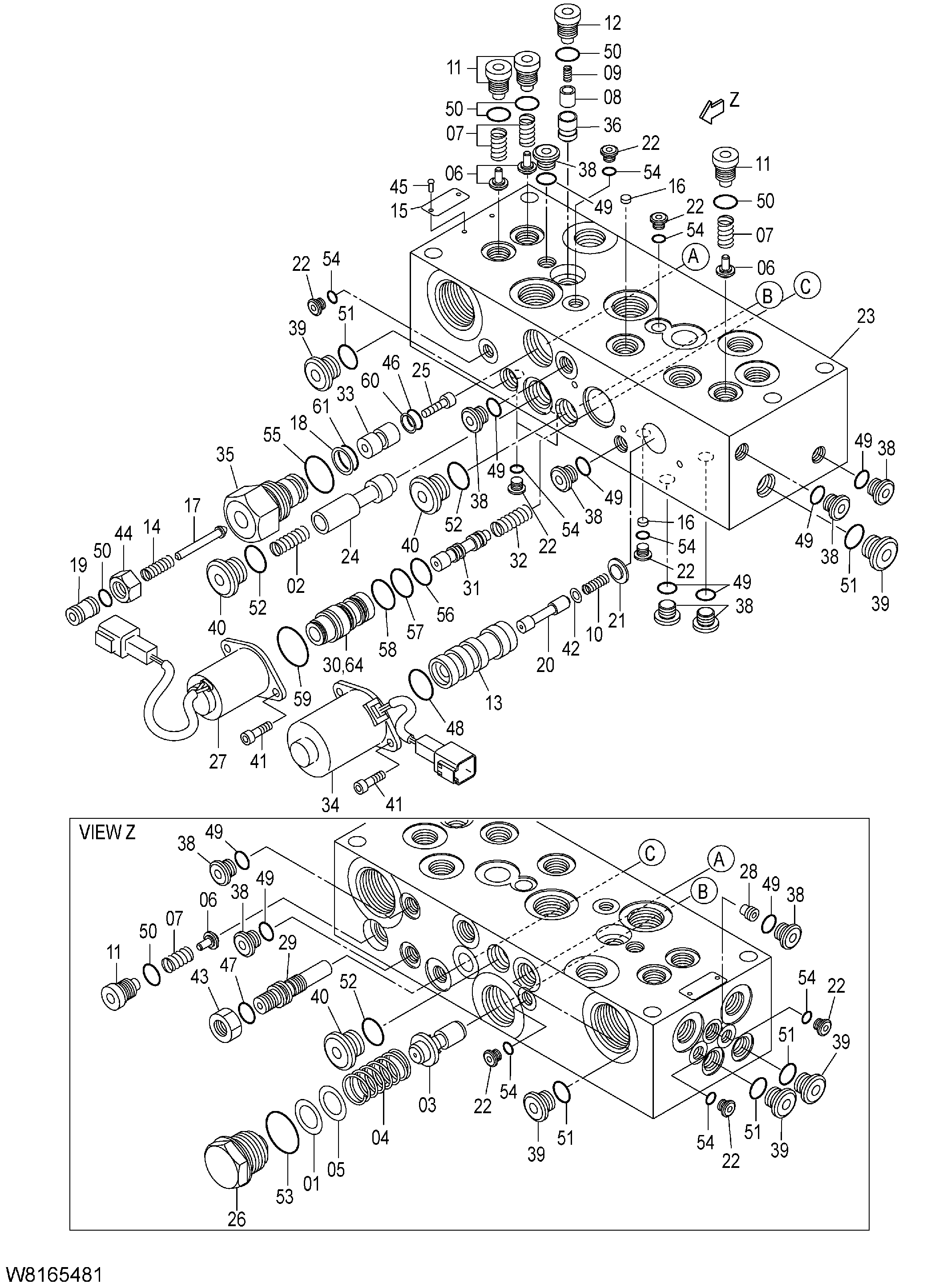 Схема Клапан кхарге HITACHI ZW220-HCMF