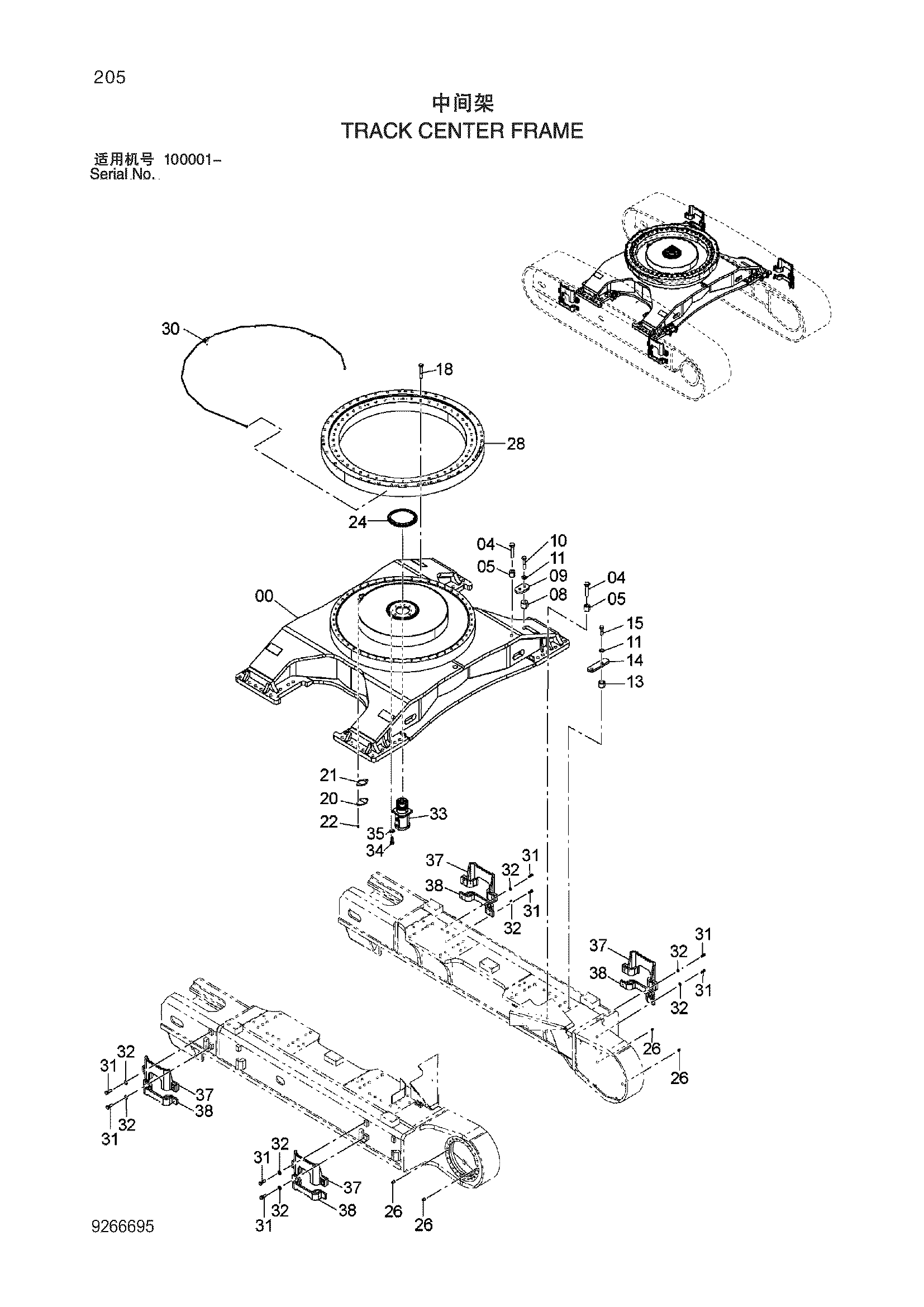 Схема Гусеница центральный рама HITACHI ZX870H-3-HCMC