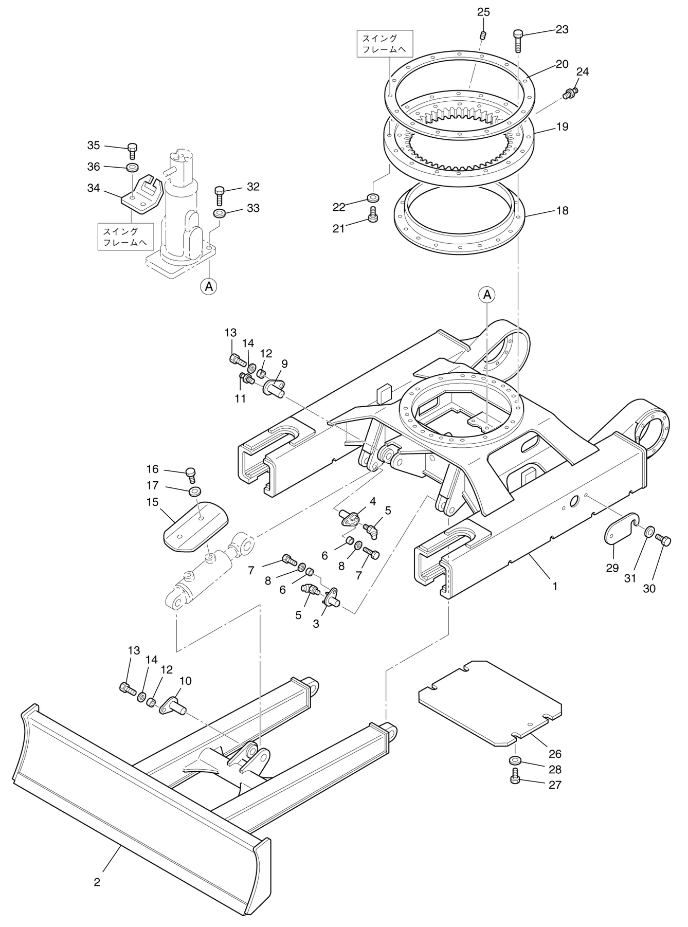 Схема Гусеничная рама (2) HITACHI TX40UR-3