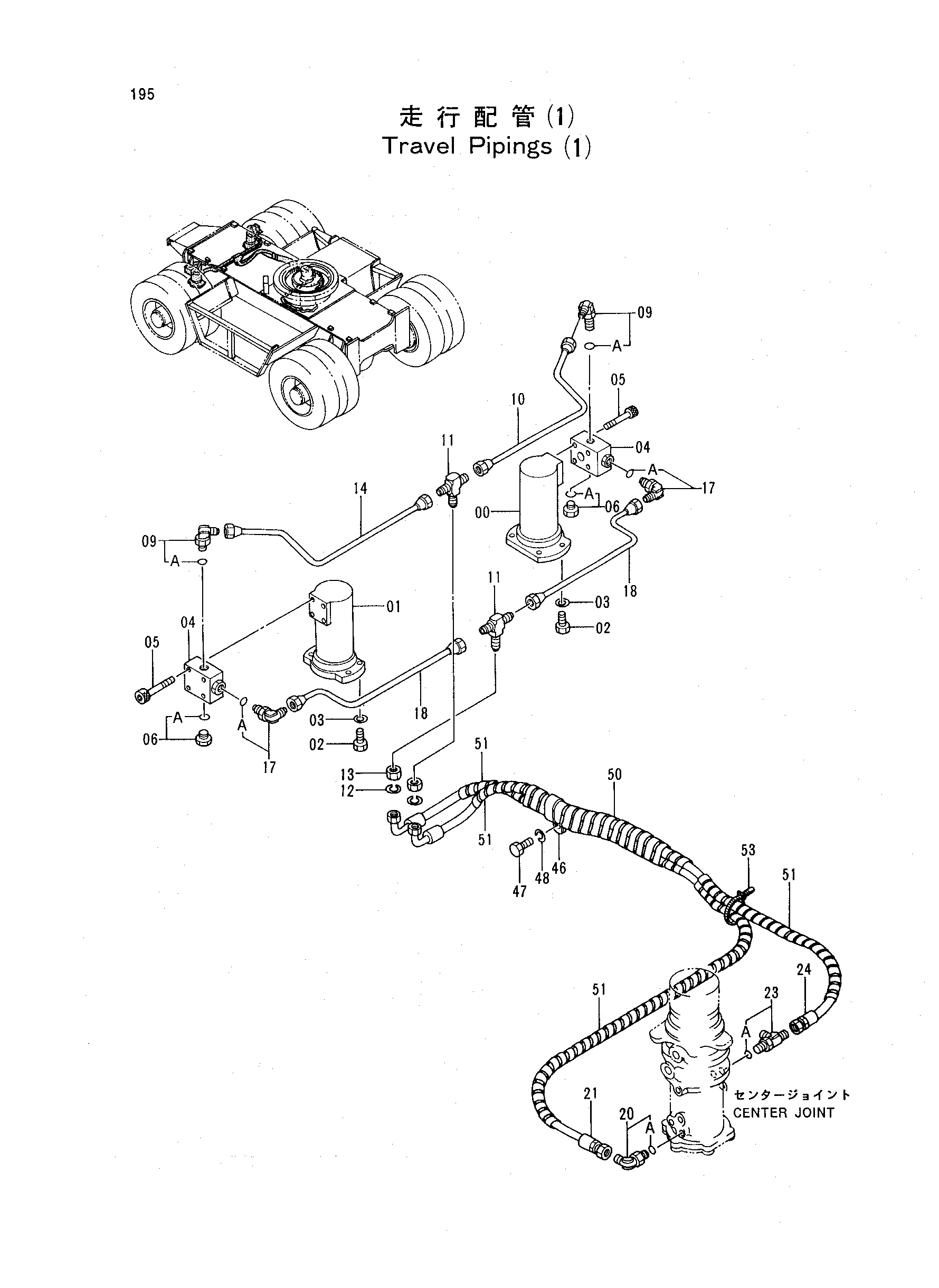Схема Ход трубопроводы (1) HITACHI EX60WD-2