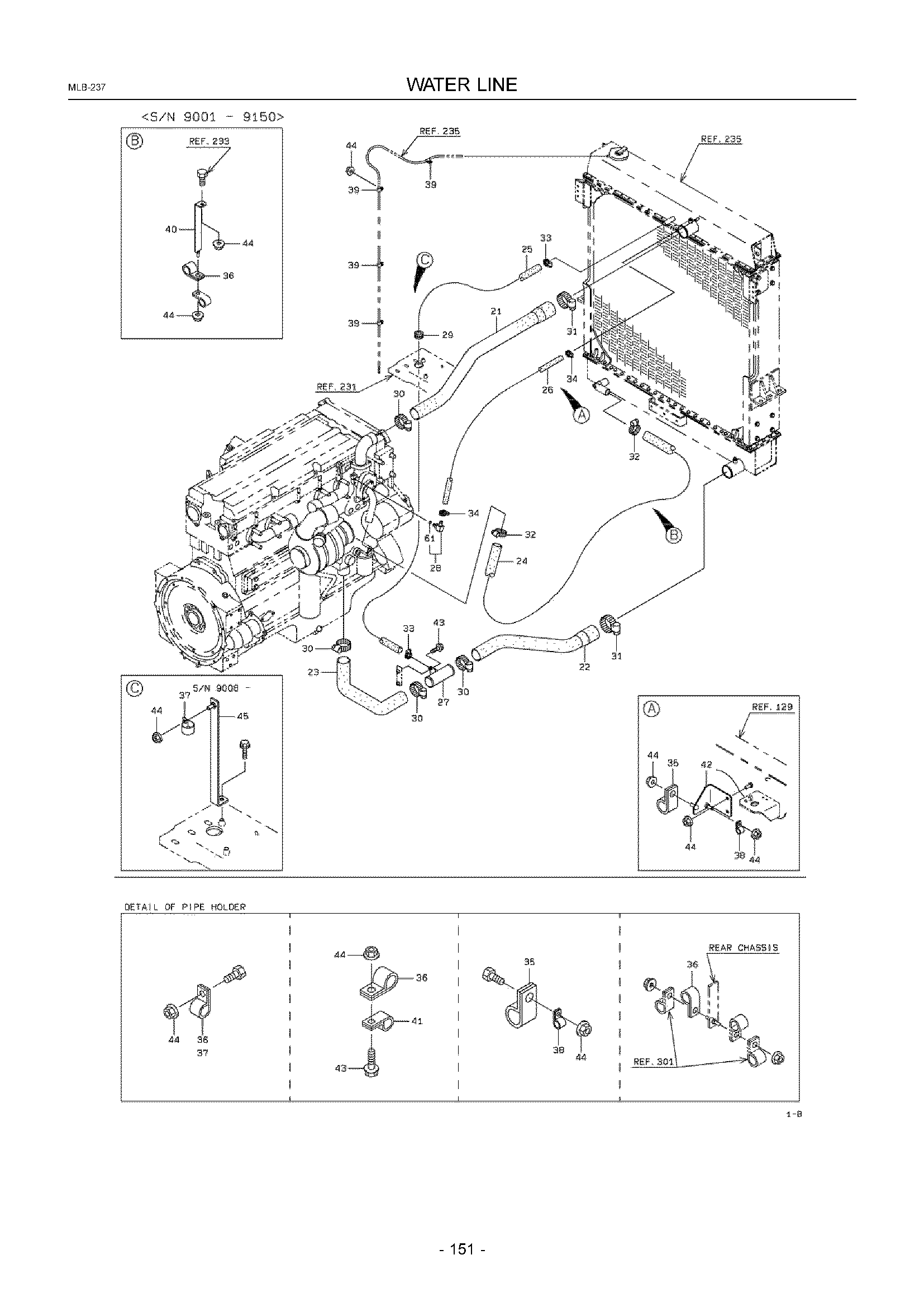 Схема Водяной линия HITACHI ZW370