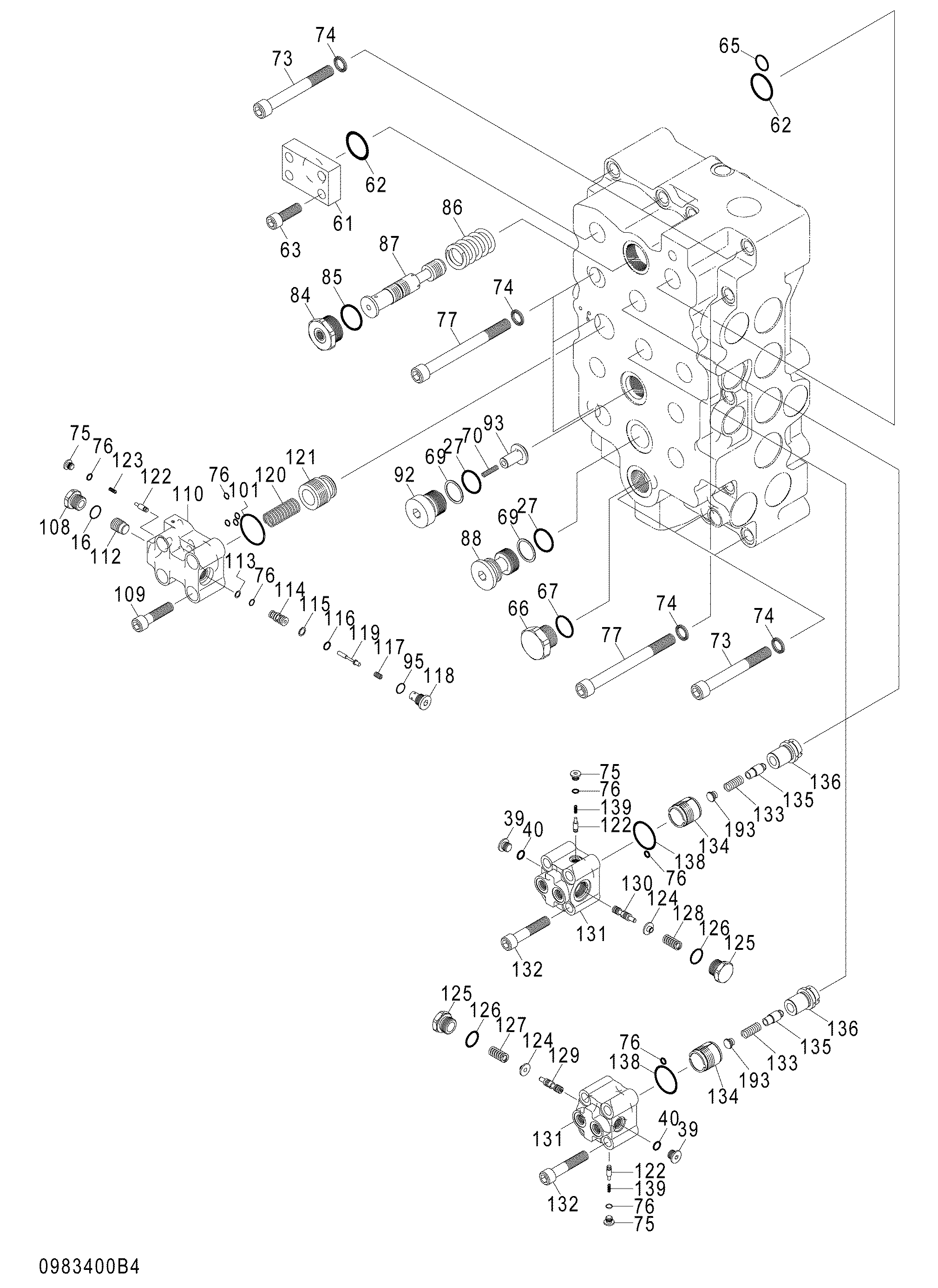 Схема Гидрораспределитель (4/4) HITACHI ZX850LC-3-DH