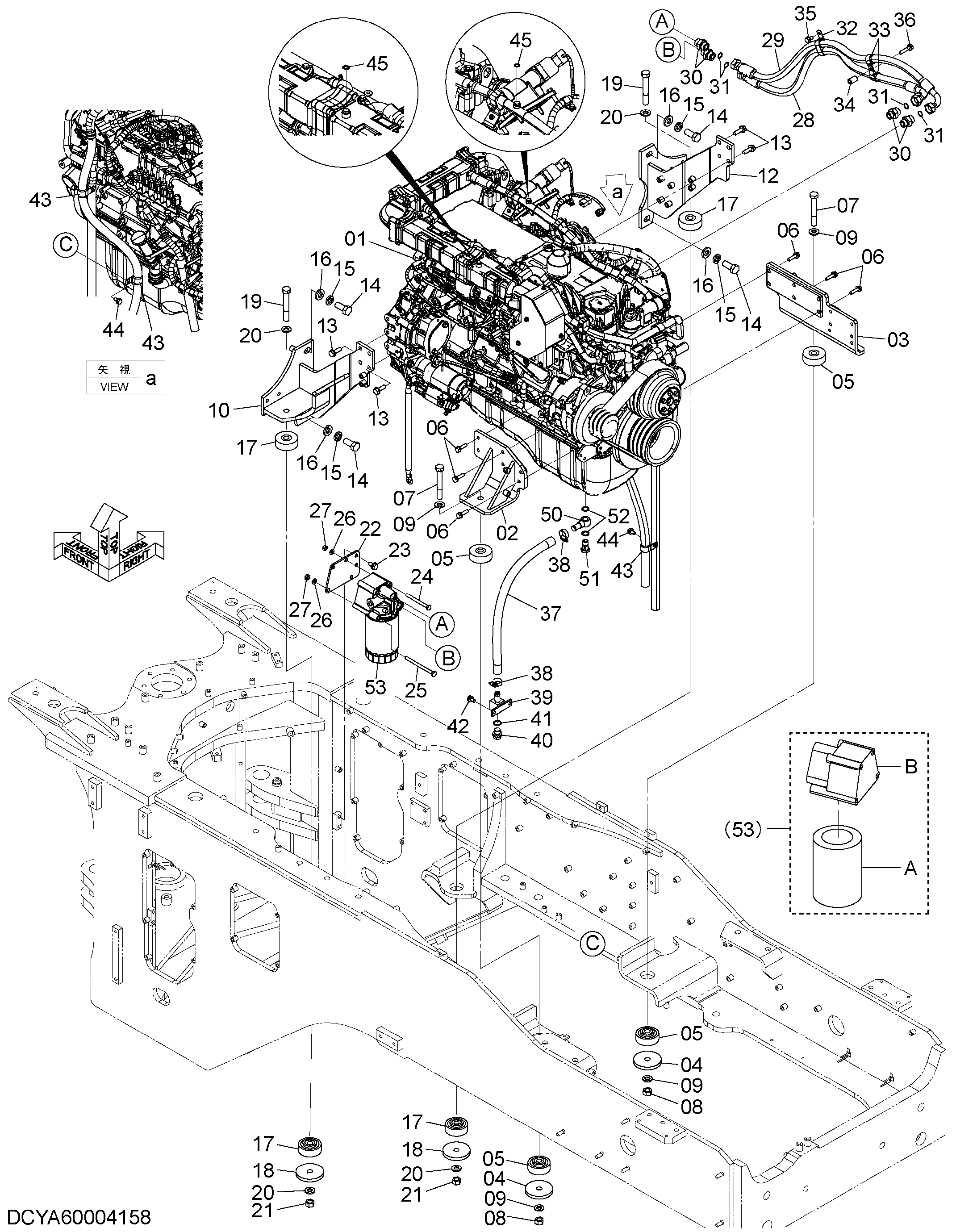 Схема Двигатель HITACHI ZW250-5B
