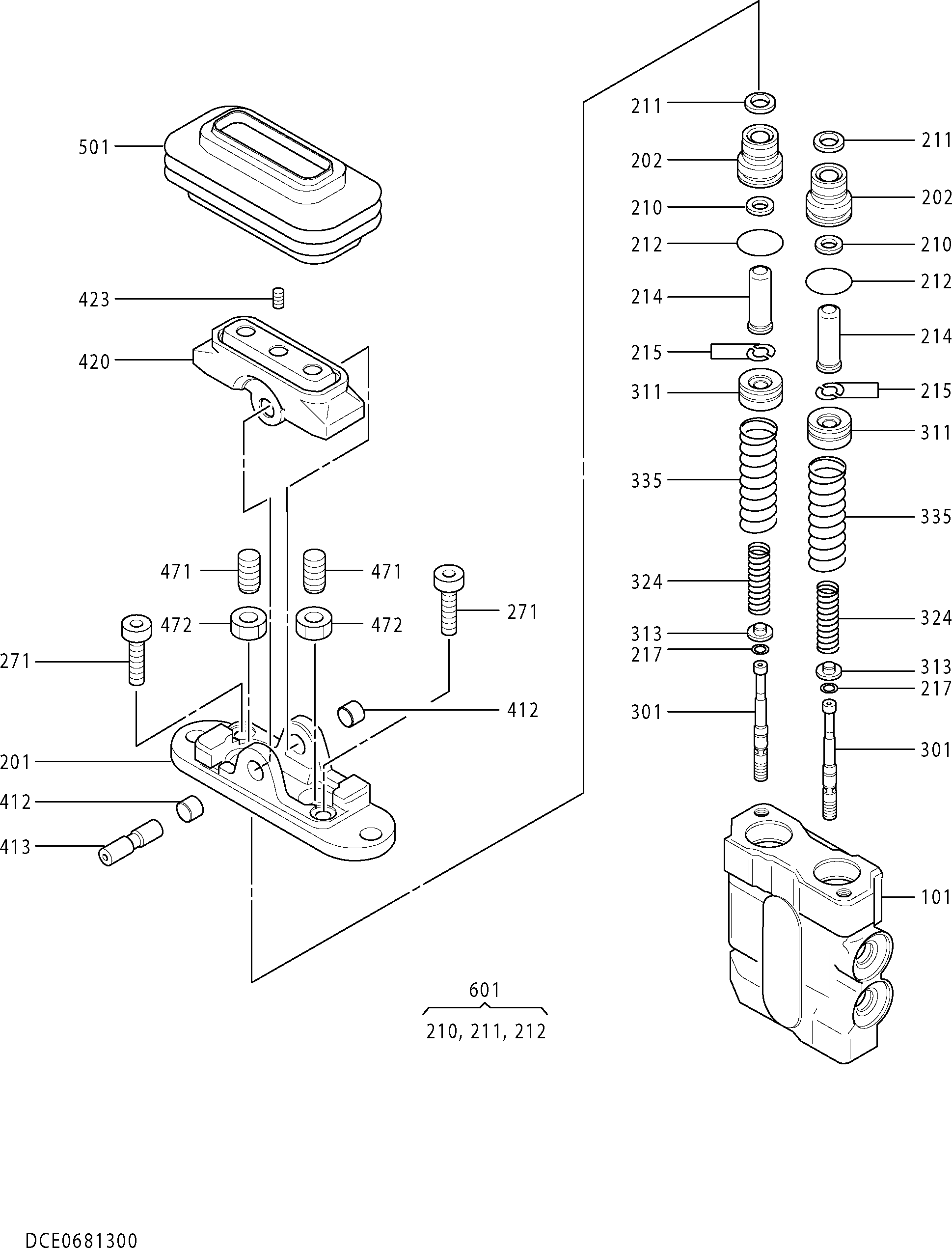 Схема Пилотный клапан HITACHI ZX160