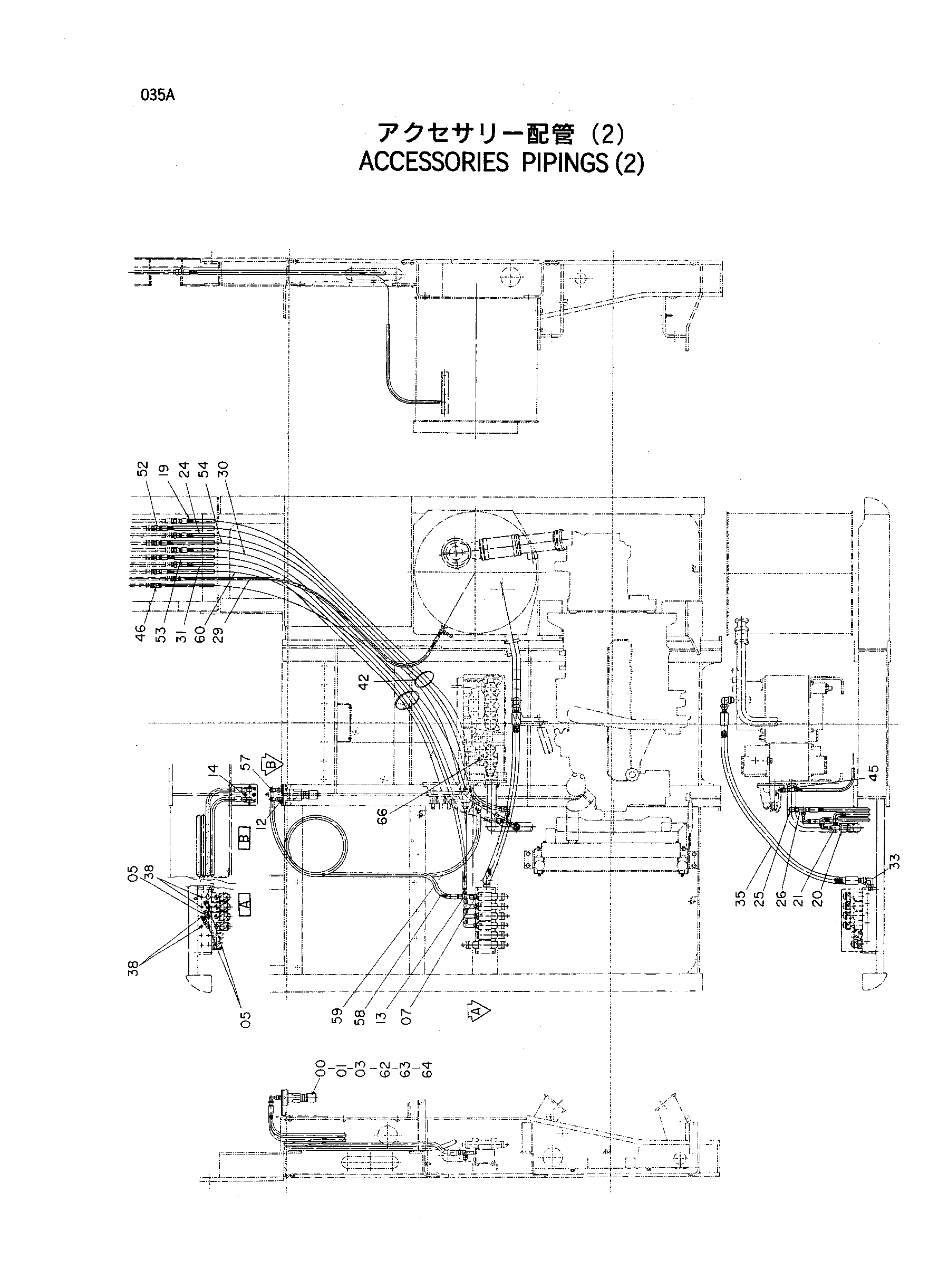 Схема Аккессориес трубопроводы (2) HITACHI HR320