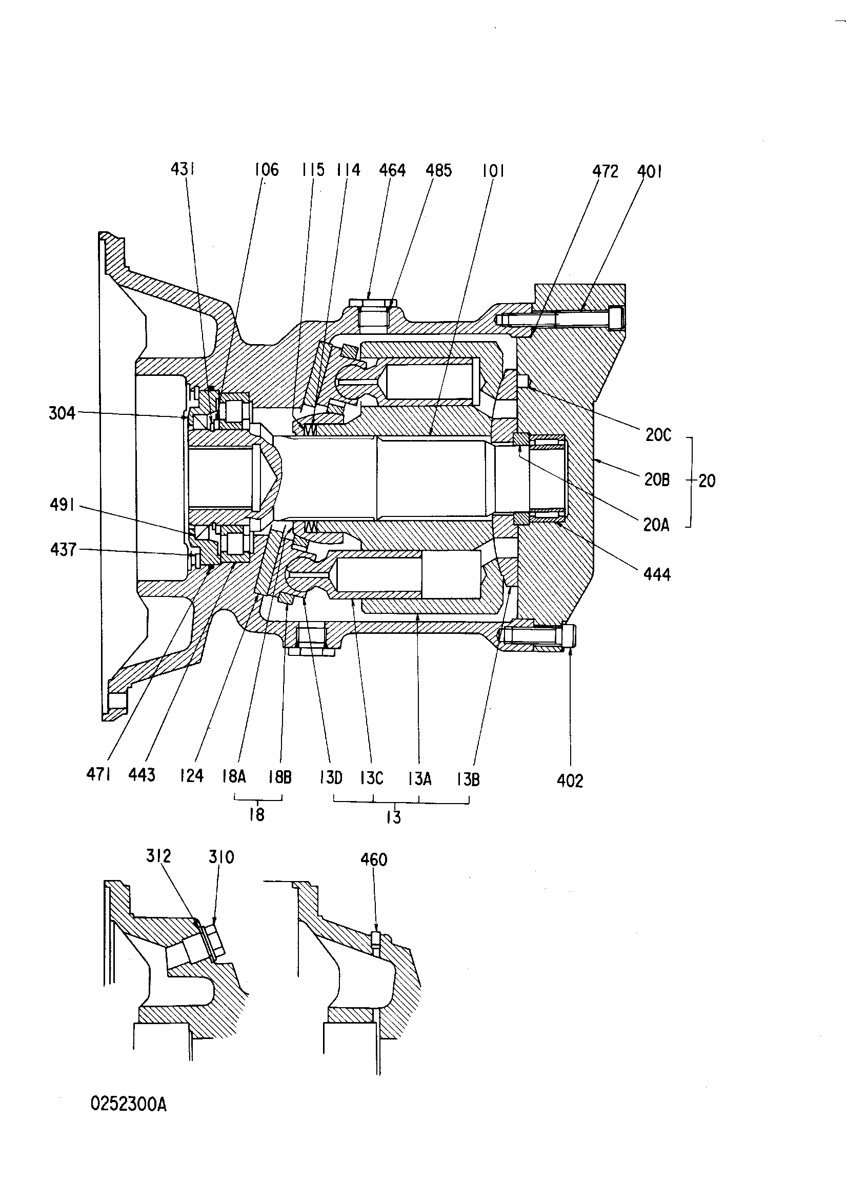 Схема Плунжер гидромотор HITACHI KH125-3(D)