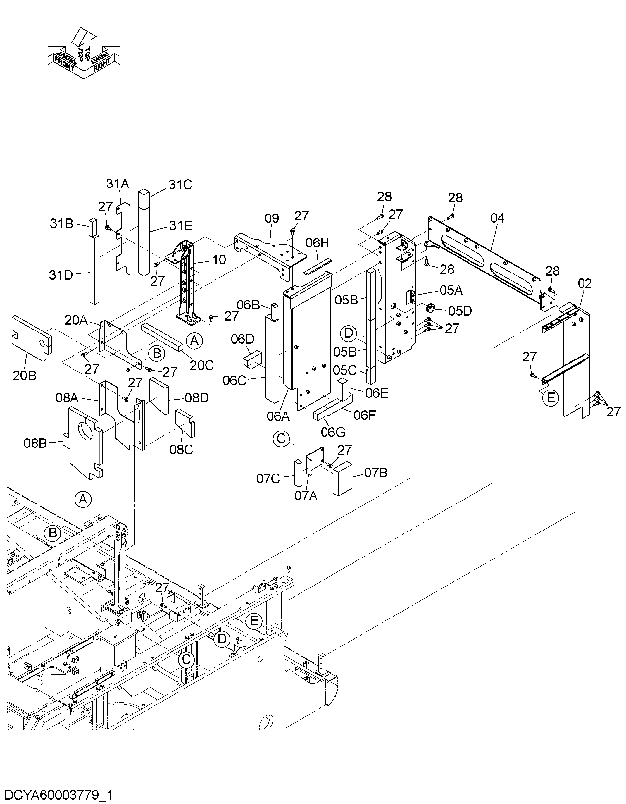 Схема Облицовка (2-1) HITACHI ZX470LC-5G