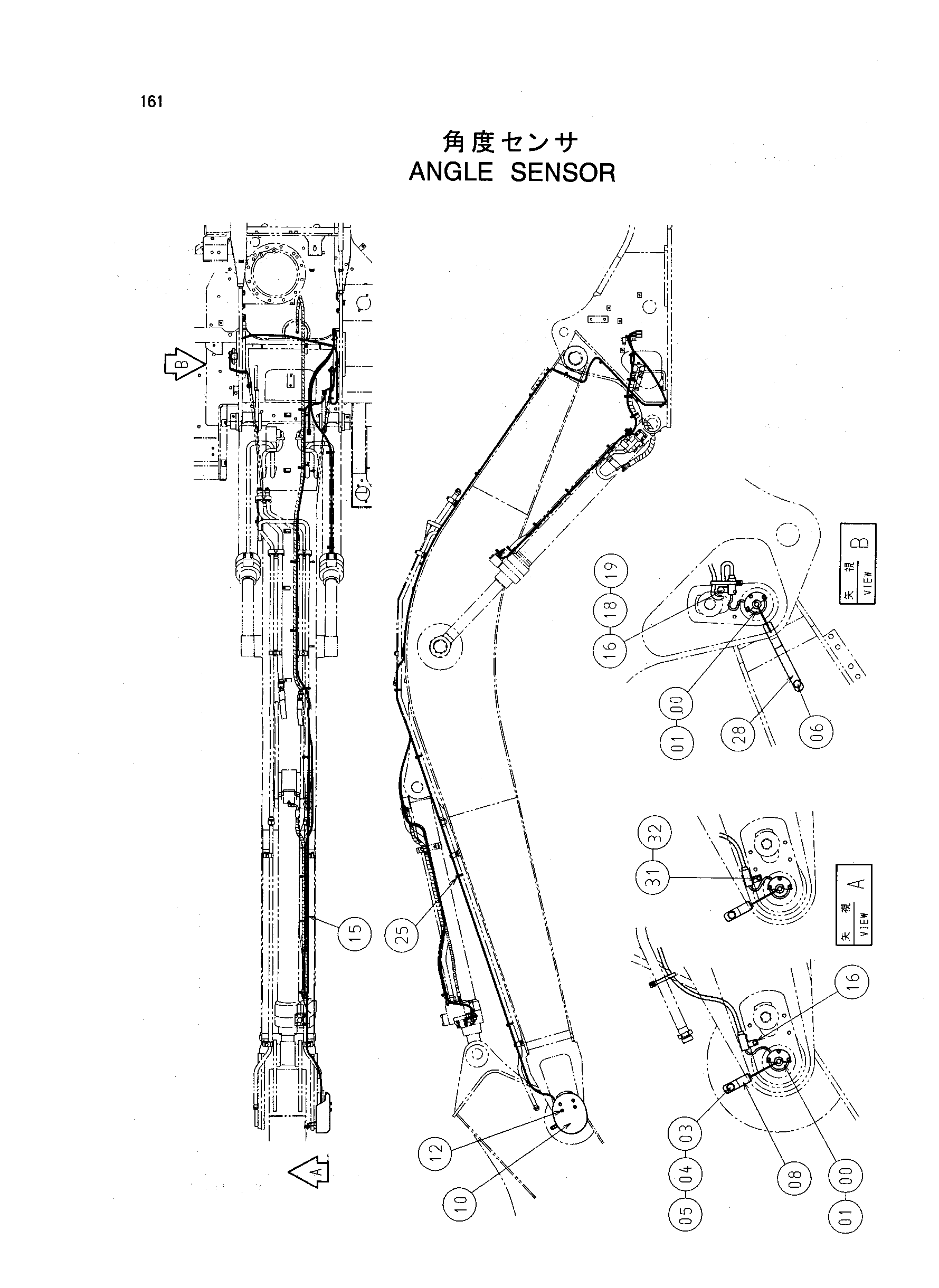 Схема Угол датчик HITACHI ZX225US