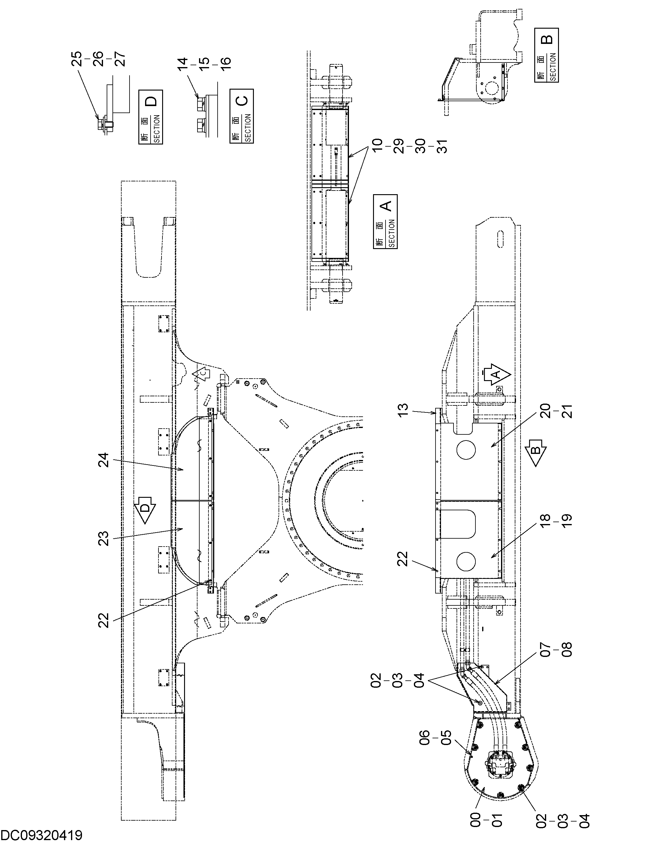 Схема Трубопроводы крышка HITACHI ZX1800K-3