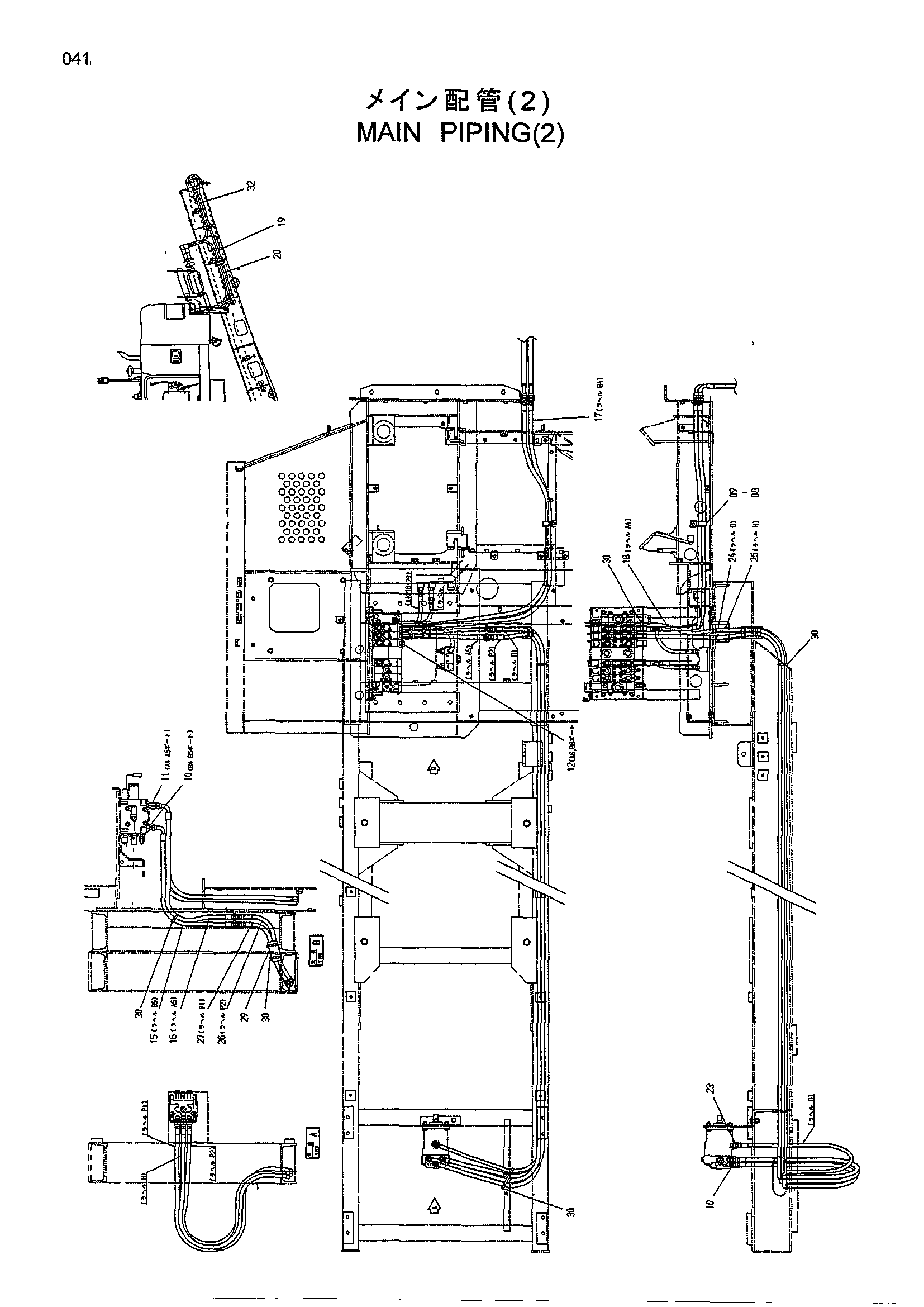 Схема Основные гидролинии (2) HITACHI HR240G