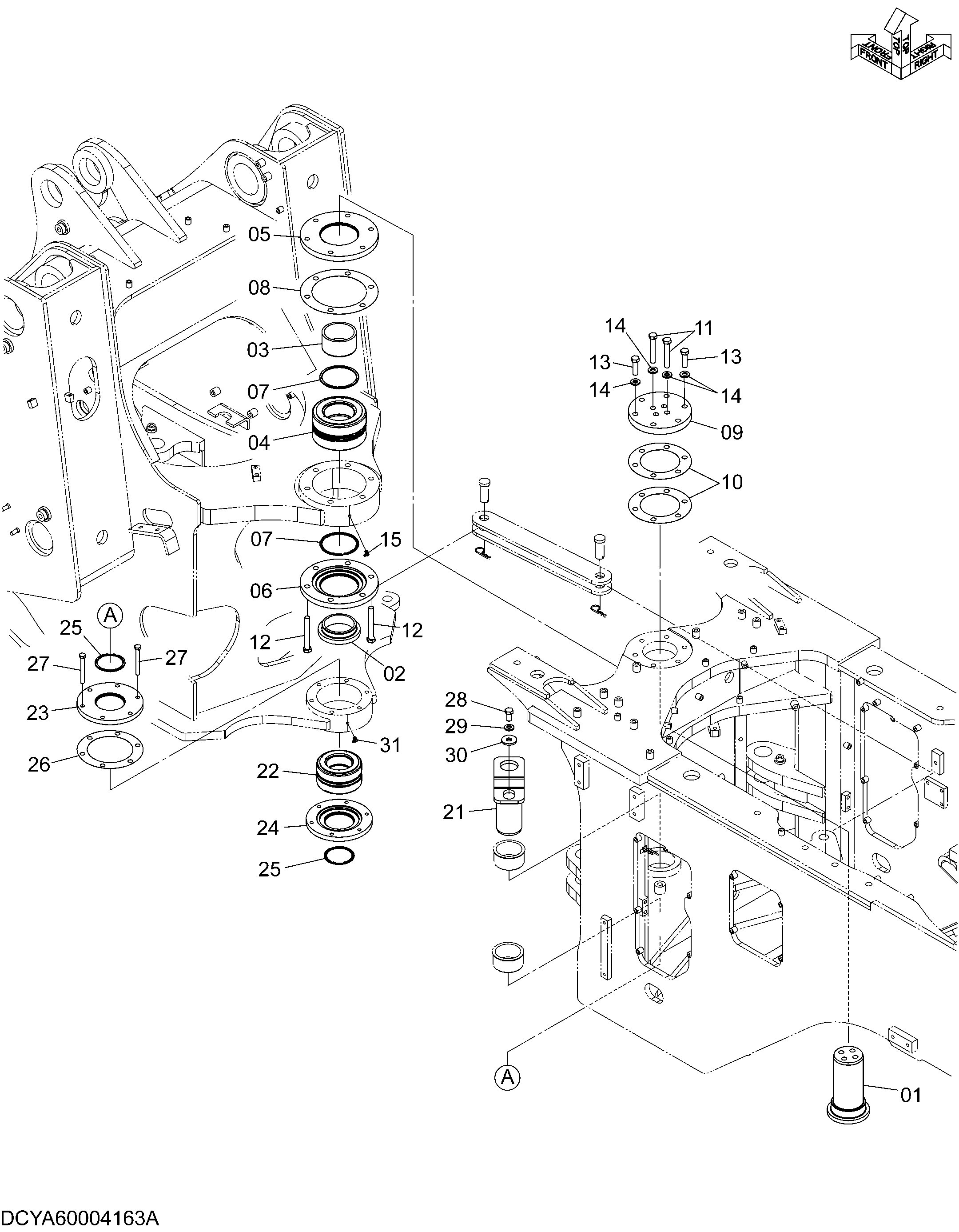 Схема Рама детали (1) HITACHI ZW250-5B