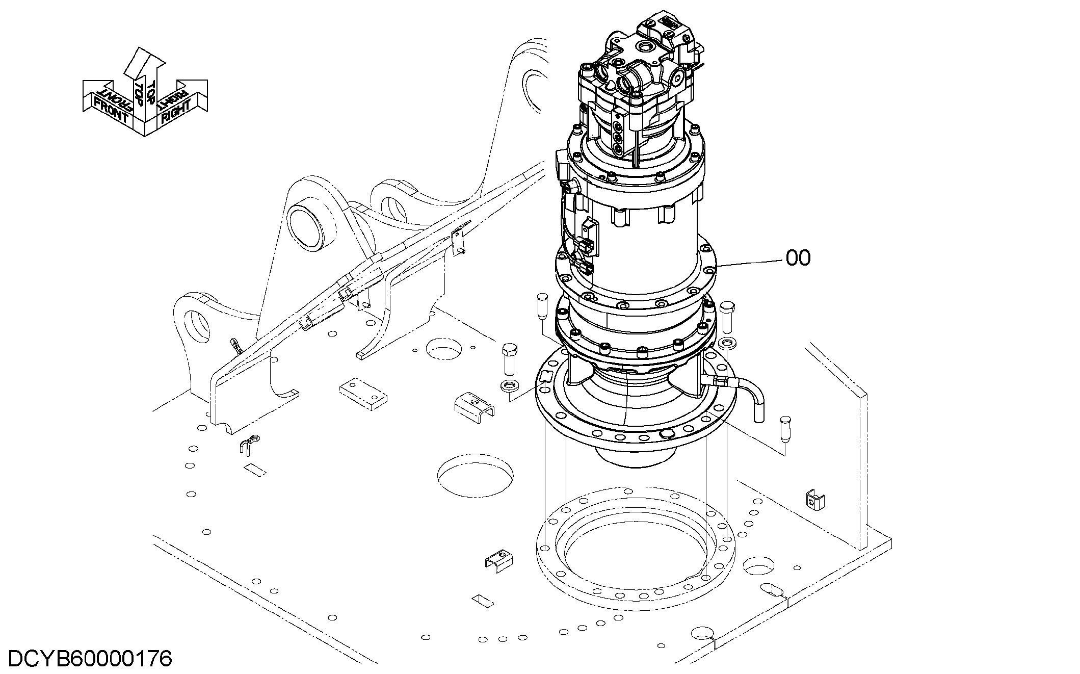 Схема Механизм поворота HITACHI ZH200-A