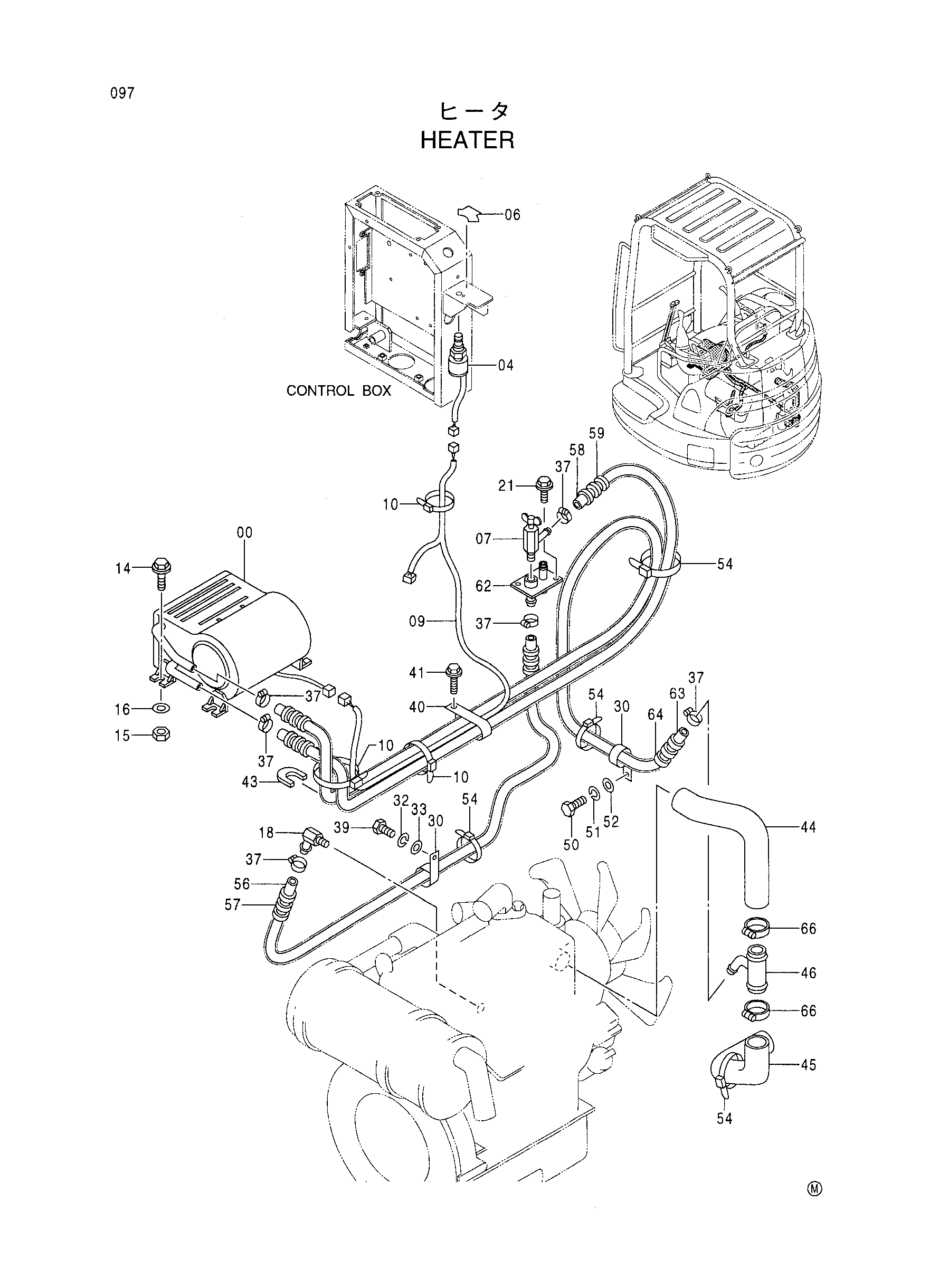 Схема Отопитель HITACHI EX35UNA