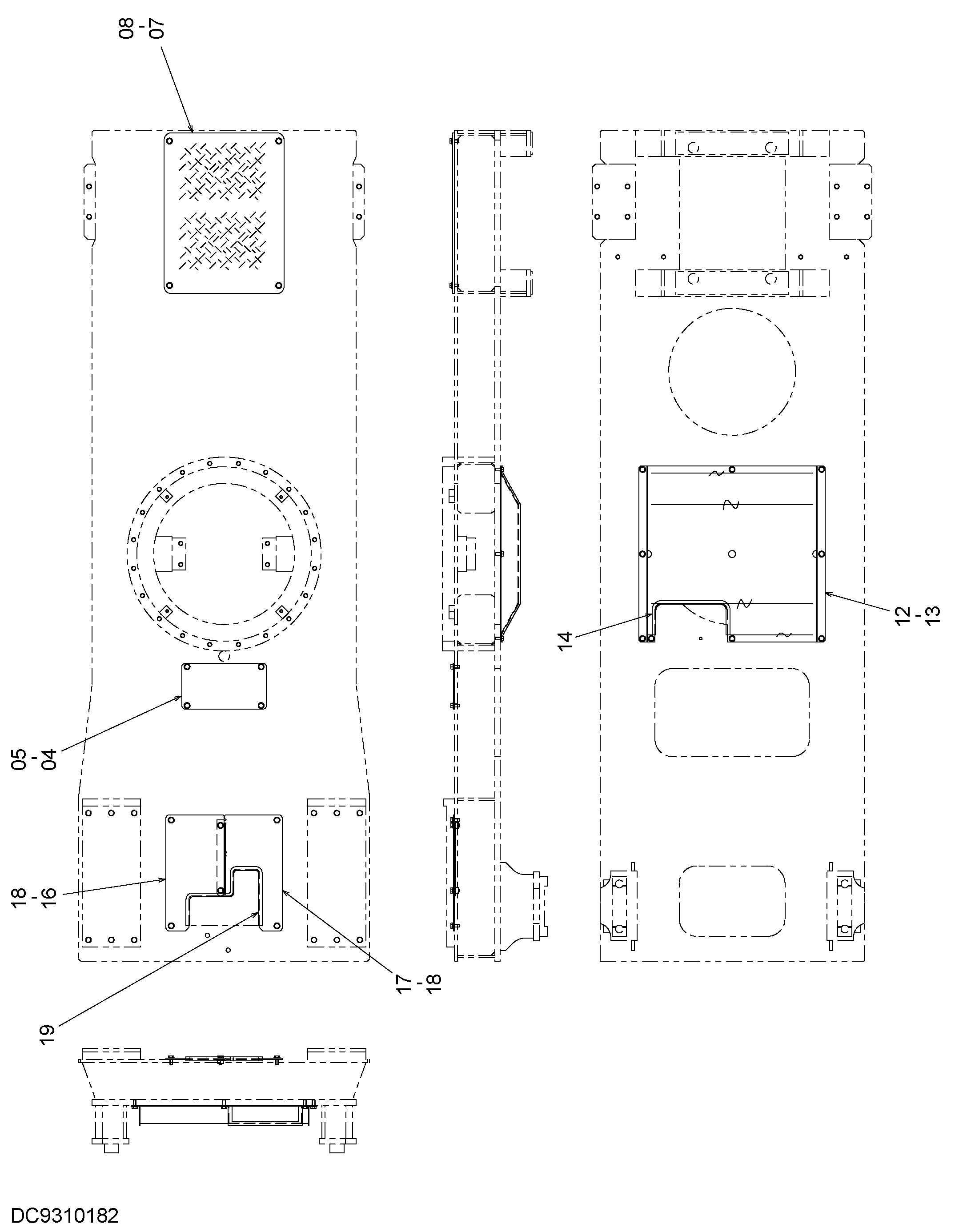 Схема Шасси крышка HITACHI ZX40WM-3D