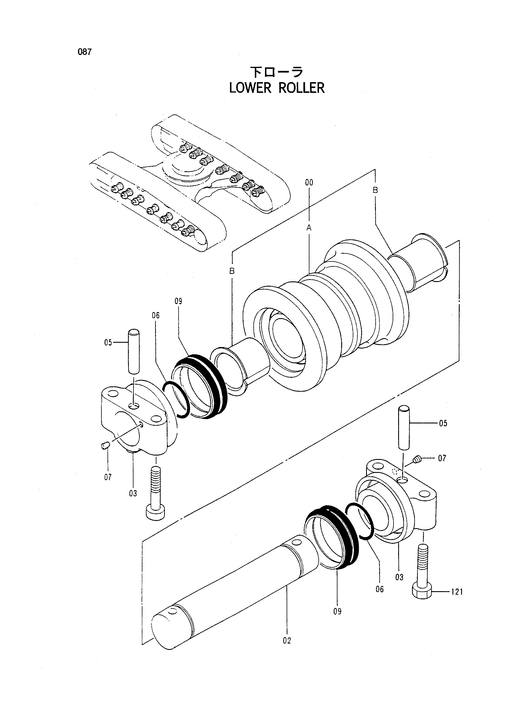 Схема Опорный каток HITACHI HR320