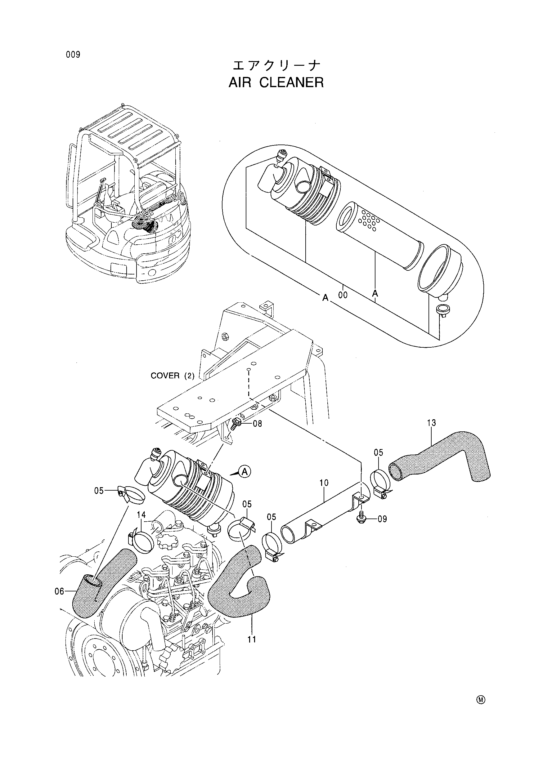 Схема Воздушный фильтр HITACHI EX27UNA
