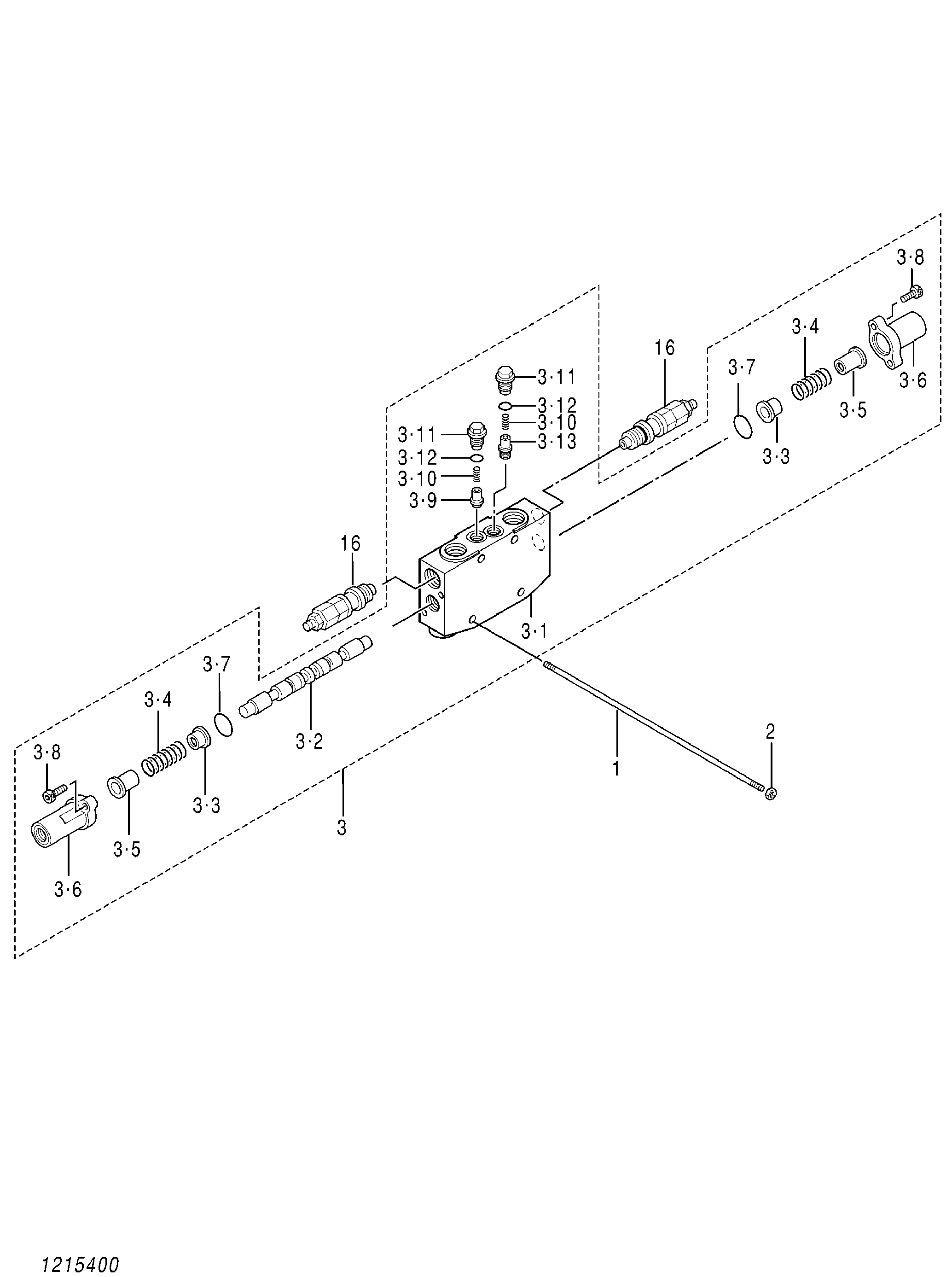 Схема Золотник секция (ковш) HITACHI ZX35B