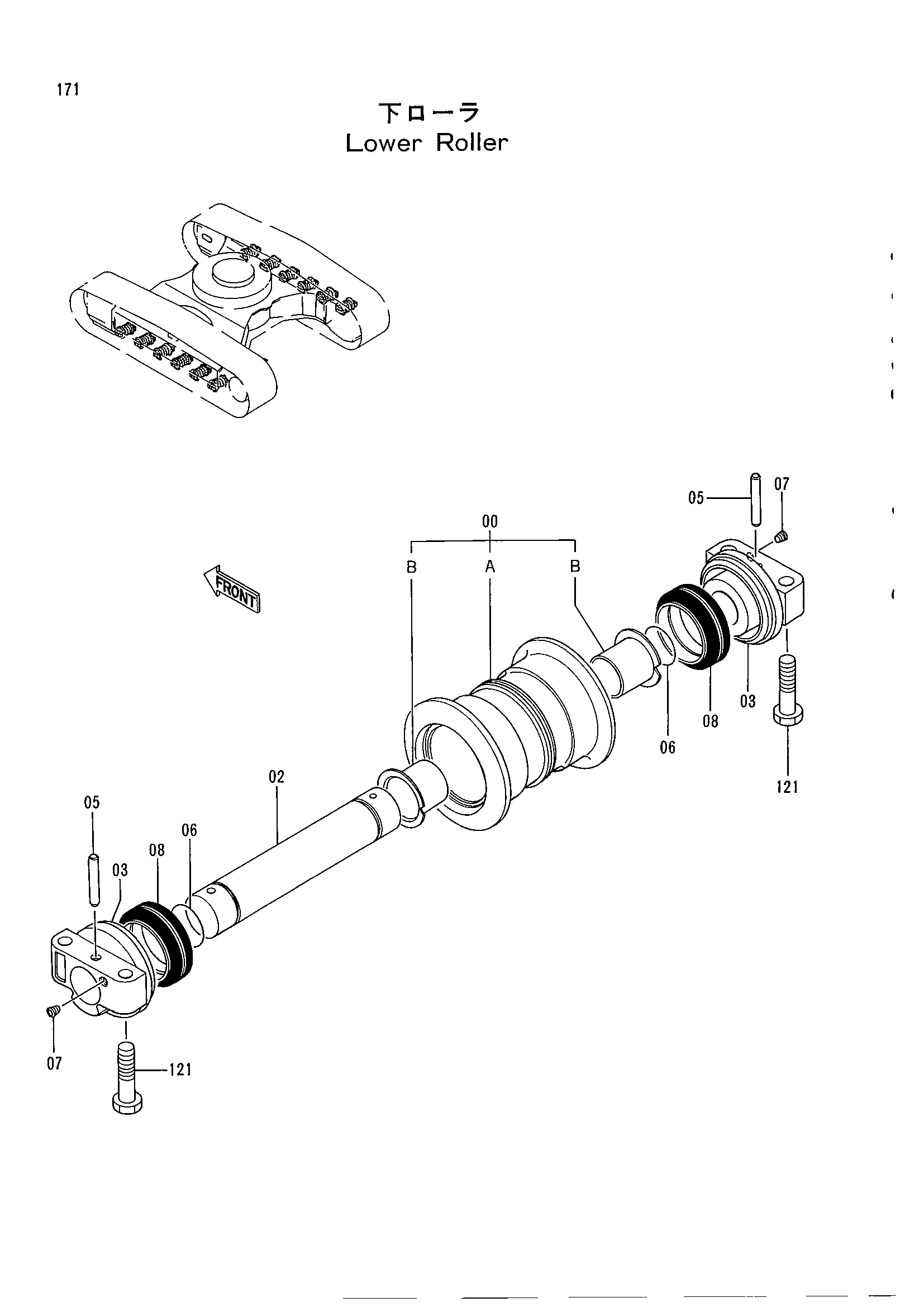 Схема Опорный каток HITACHI EX100-2