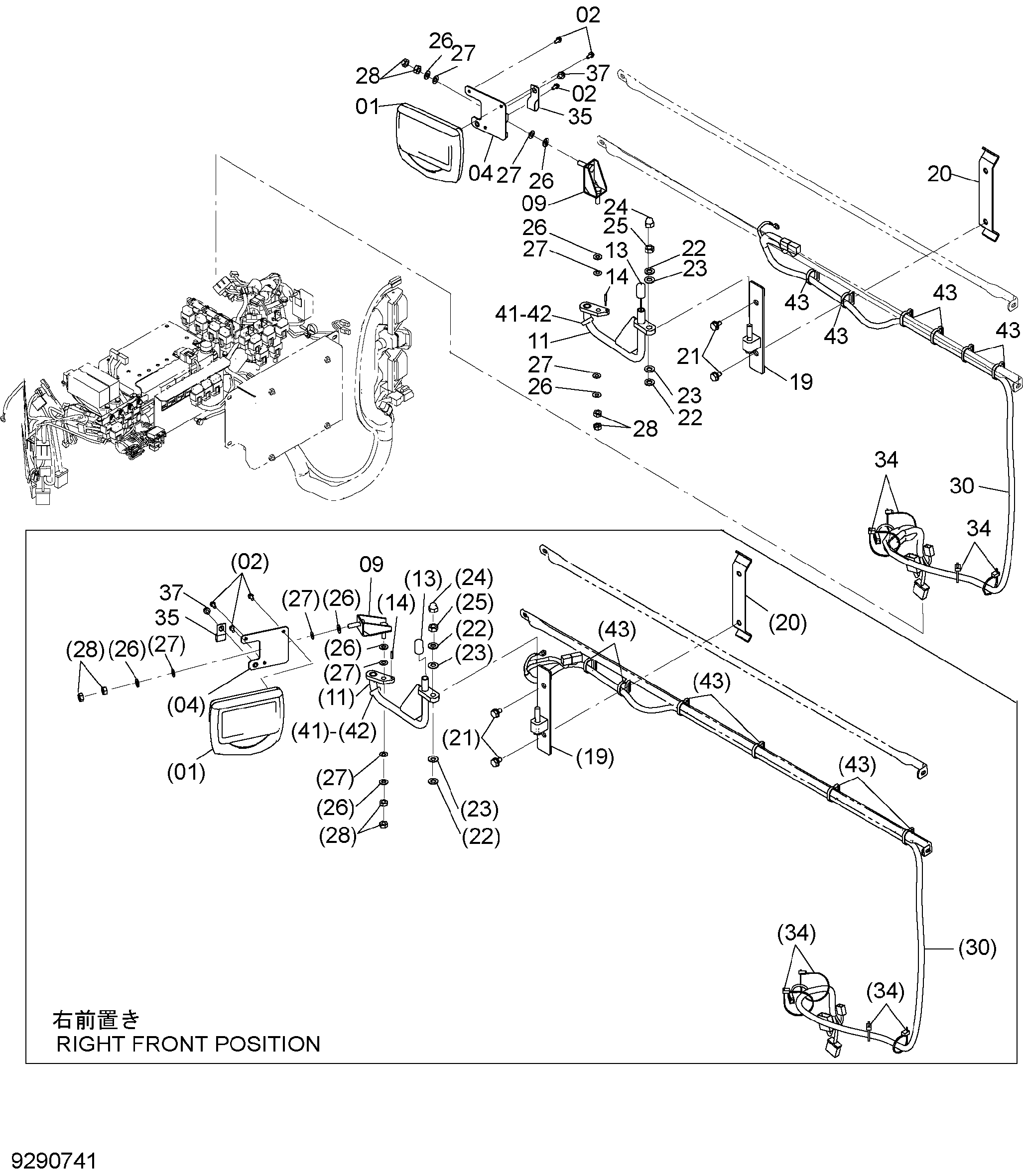 Схема Дополнительный. монитор HITACHI ZX140W-3
