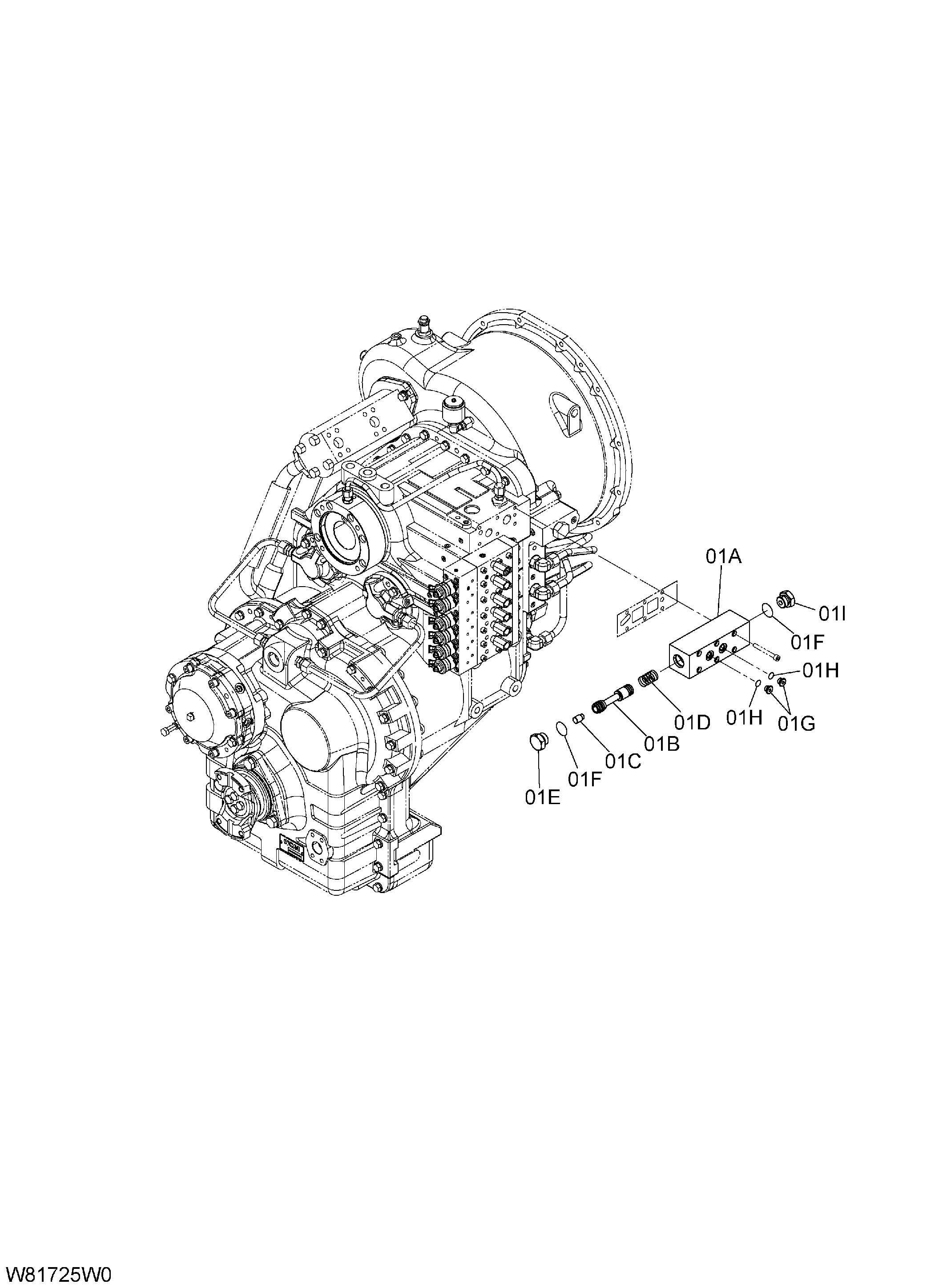 Схема Клапан в сборе(1) HITACHI ZW310-HCMF