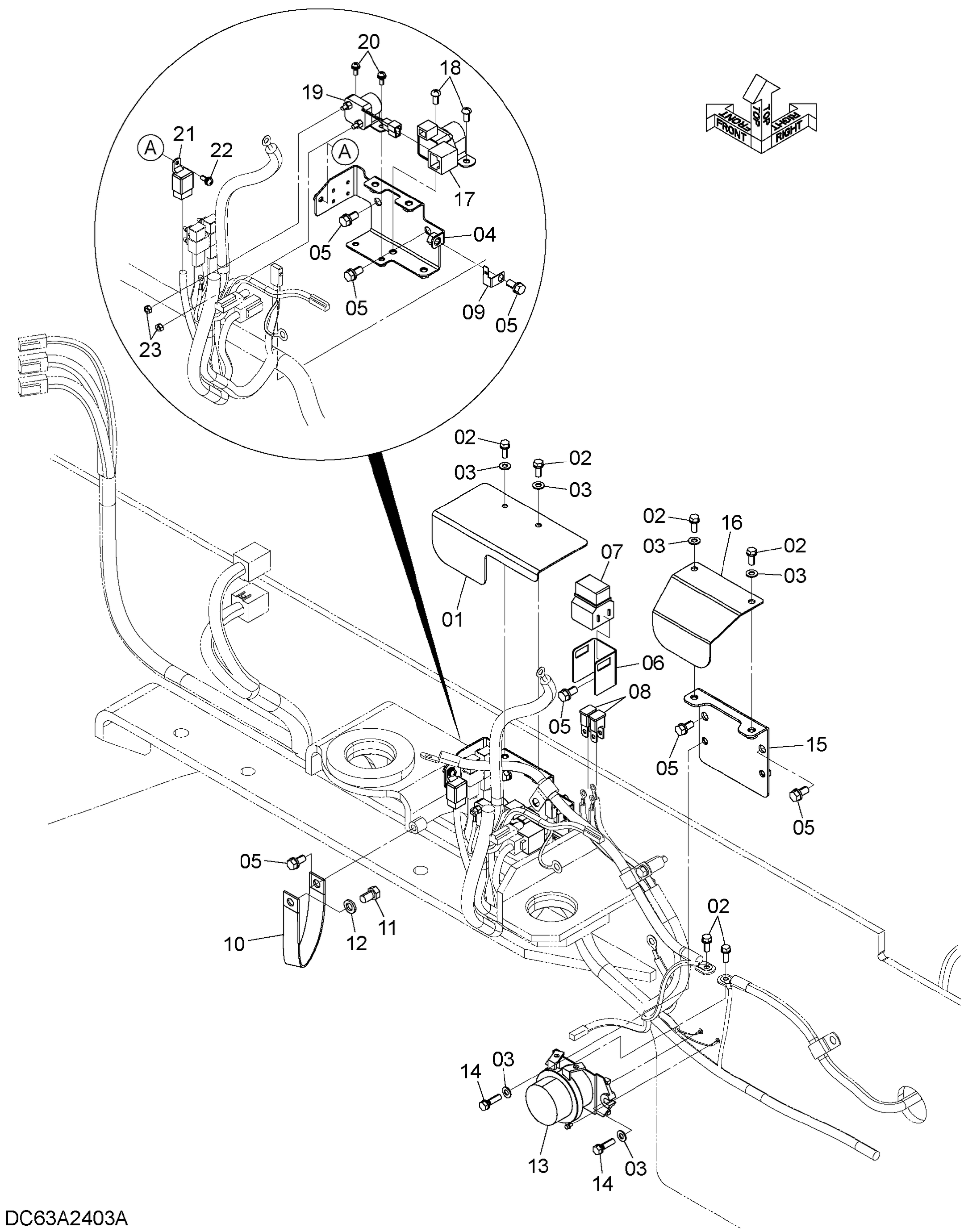 Схема Электрооборудование (задний)(2) HITACHI ZW100