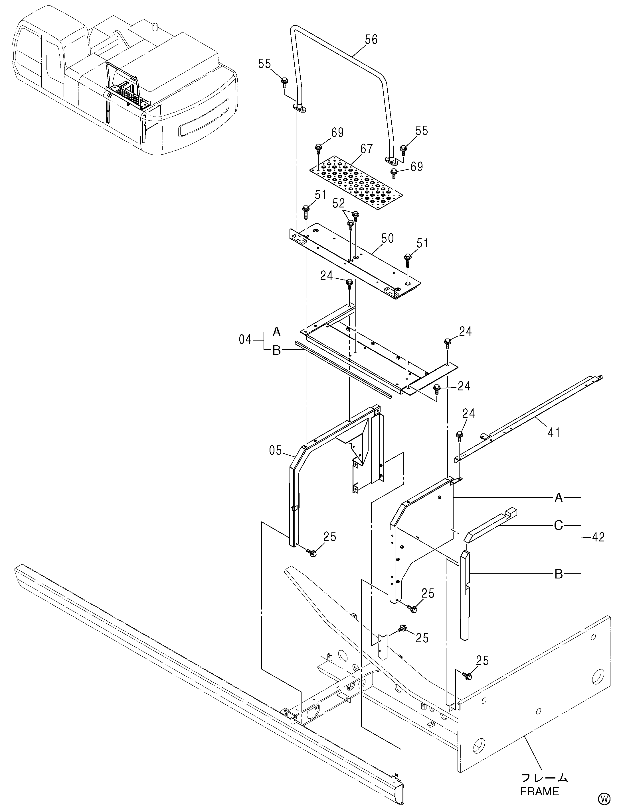 Схема Крышка (2-1)<460> HITACHI ZX460LCH-AMS