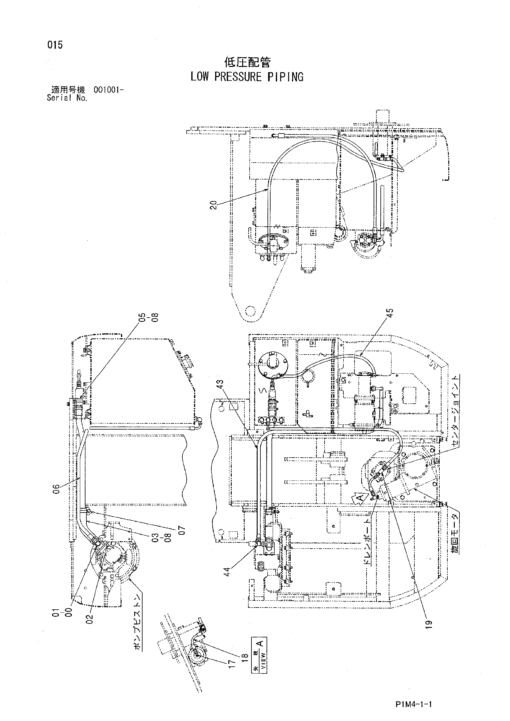 Схема Нижний давление трубопроводы HITACHI HX120B-2