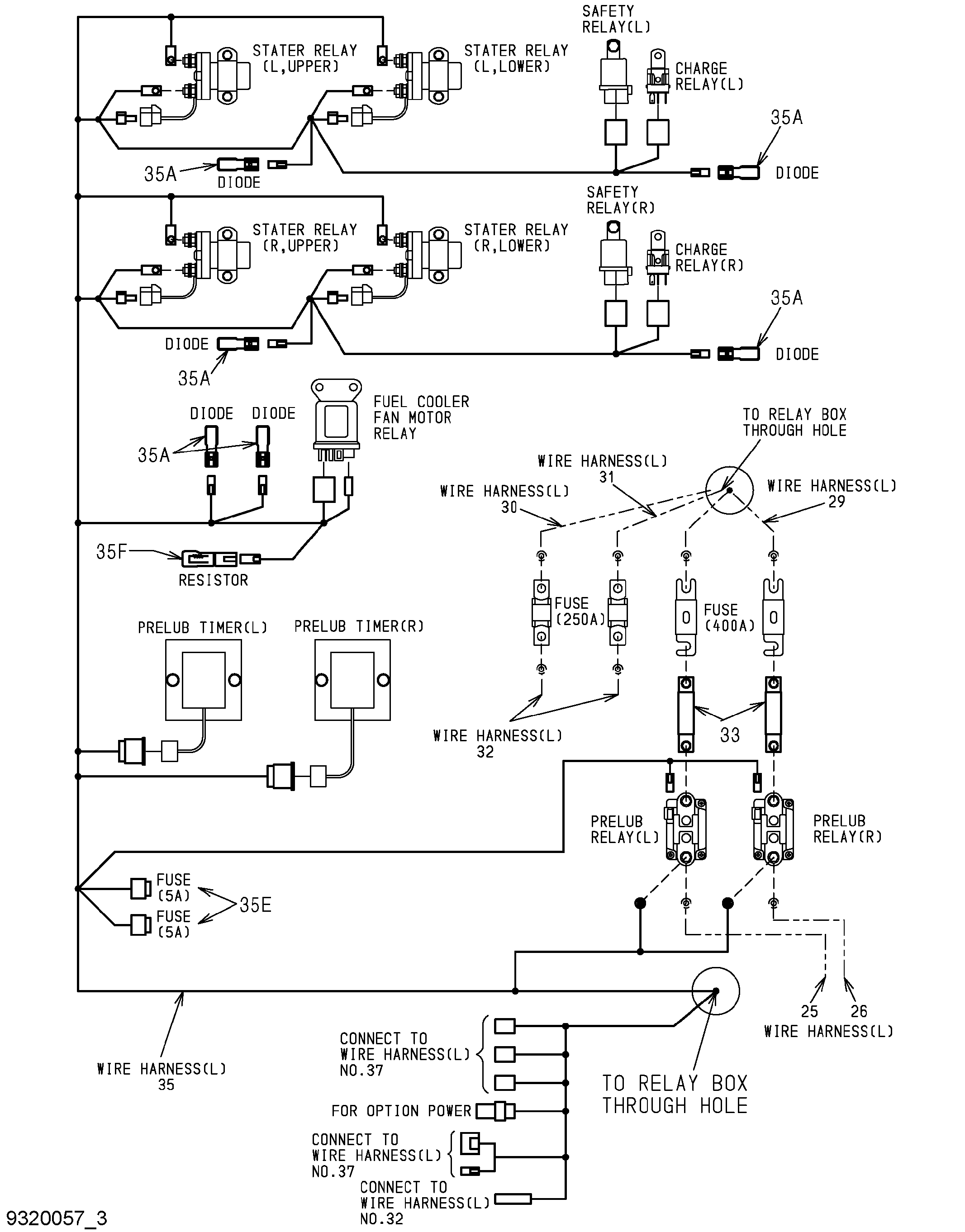 Схема Провод жгут проводов (левый)(3)(реле панель) HITACHI EX5600-6LD