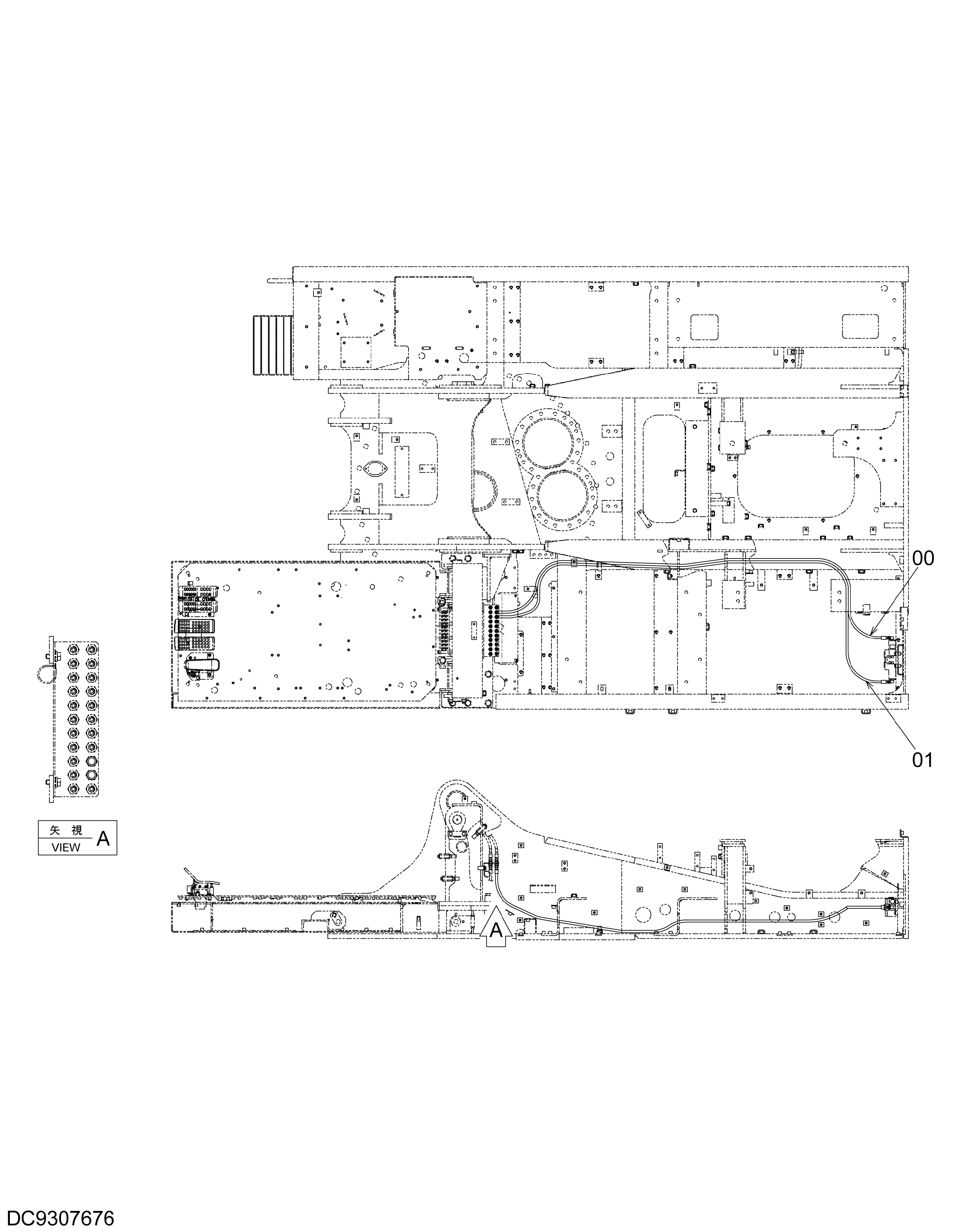 Схема Пилотные гидролинии (поворот) педаль(правый)(рама) HITACHI ZX480LCK-3