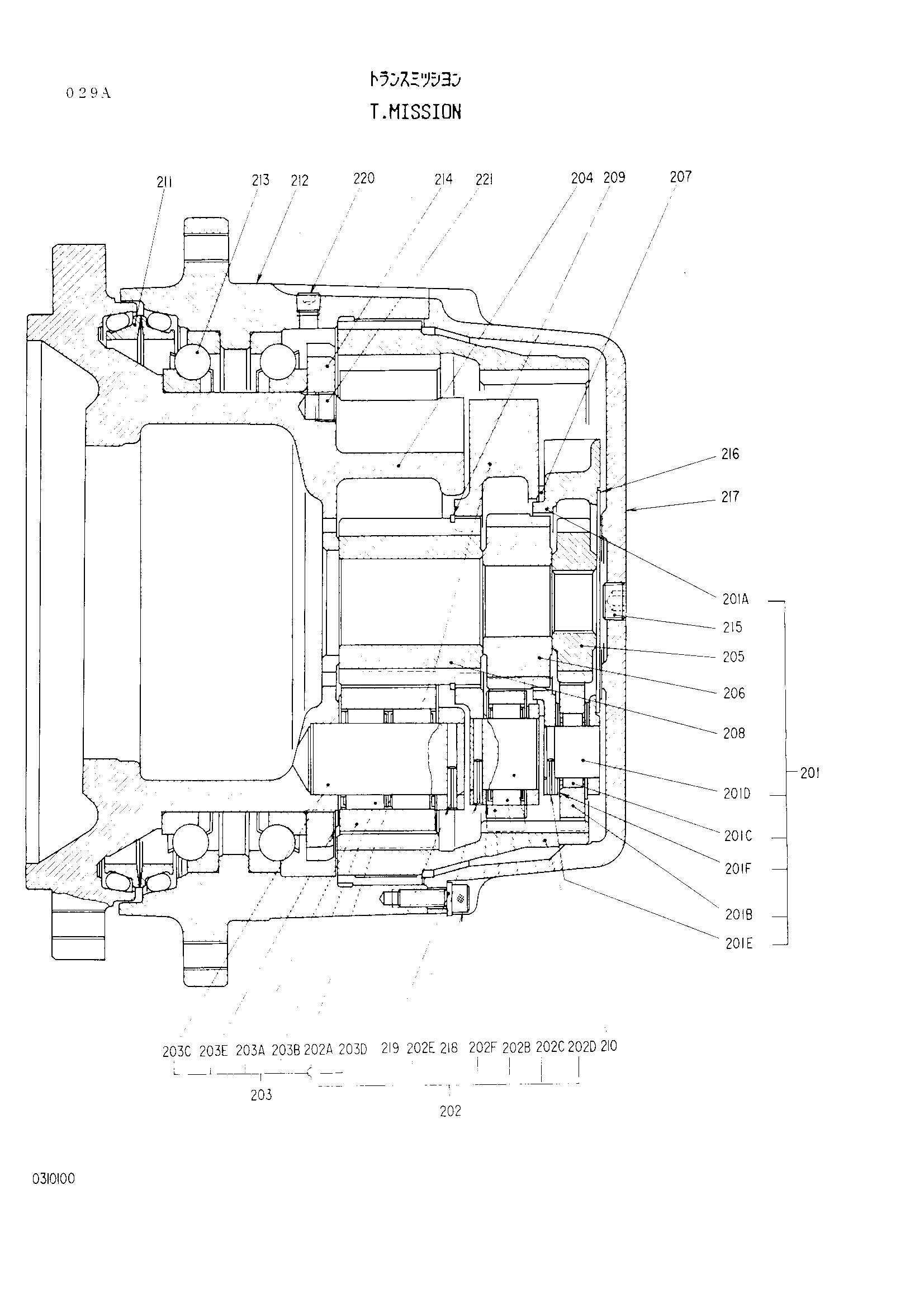 Схема Трансмиссия HITACHI EX100M