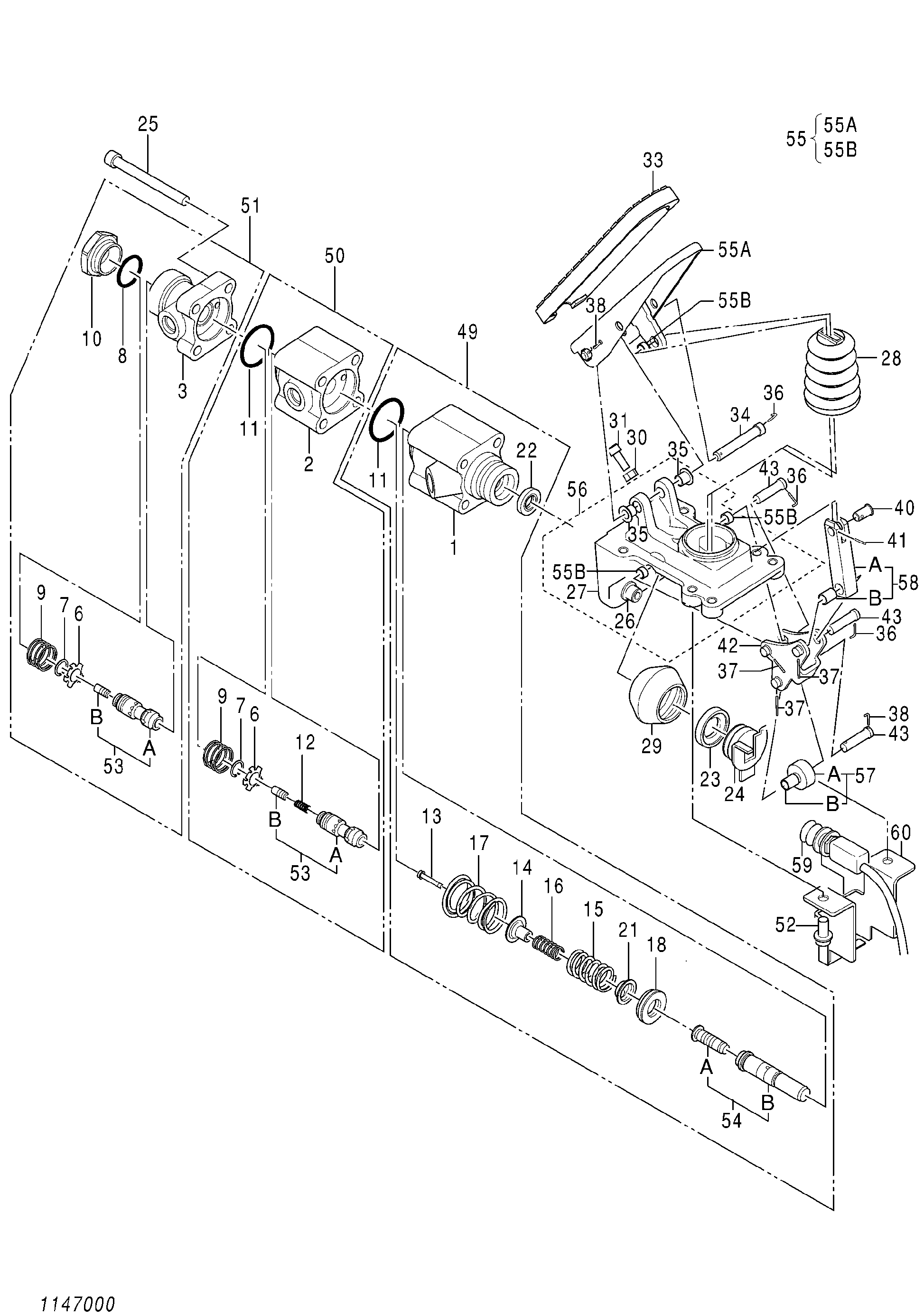 Схема Тормозной клапан HITACHI ZX145W-3