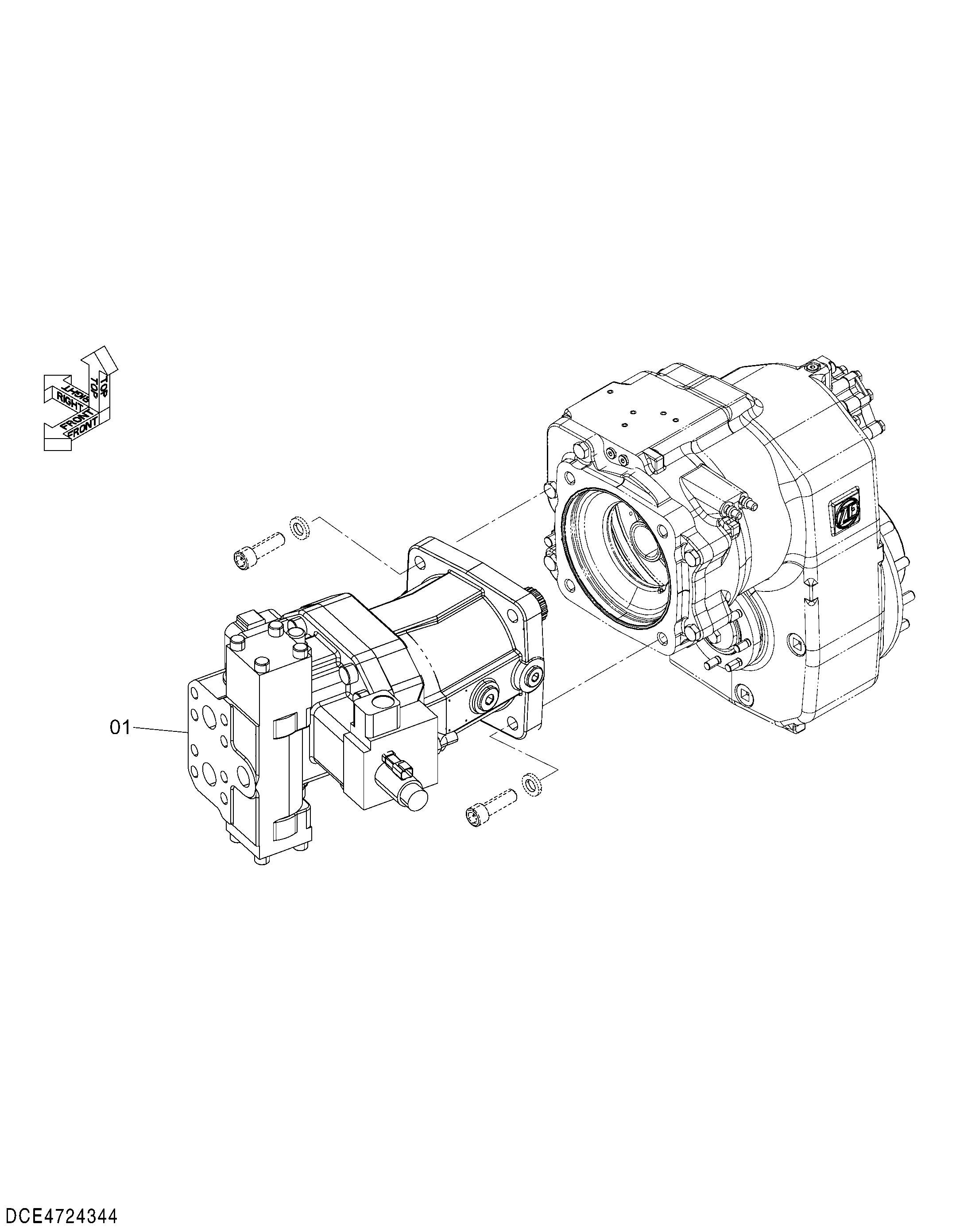 Схема Гидромотор (ход) HITACHI ZX140W-3