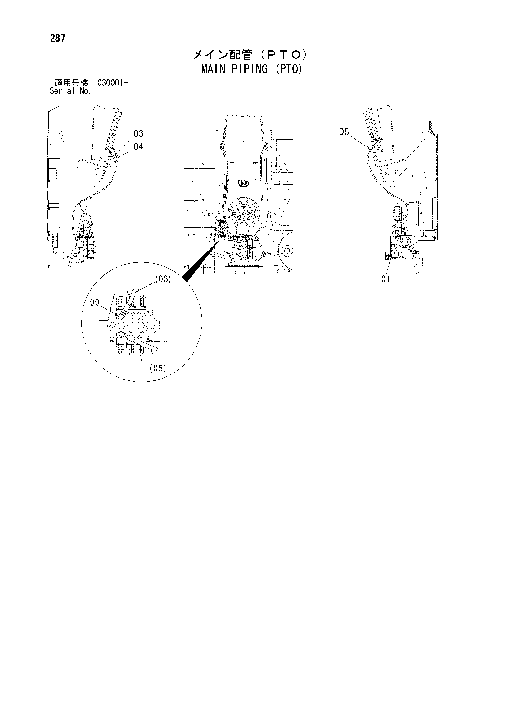 Схема Основные гидролинии (PTO) HITACHI ZX350W