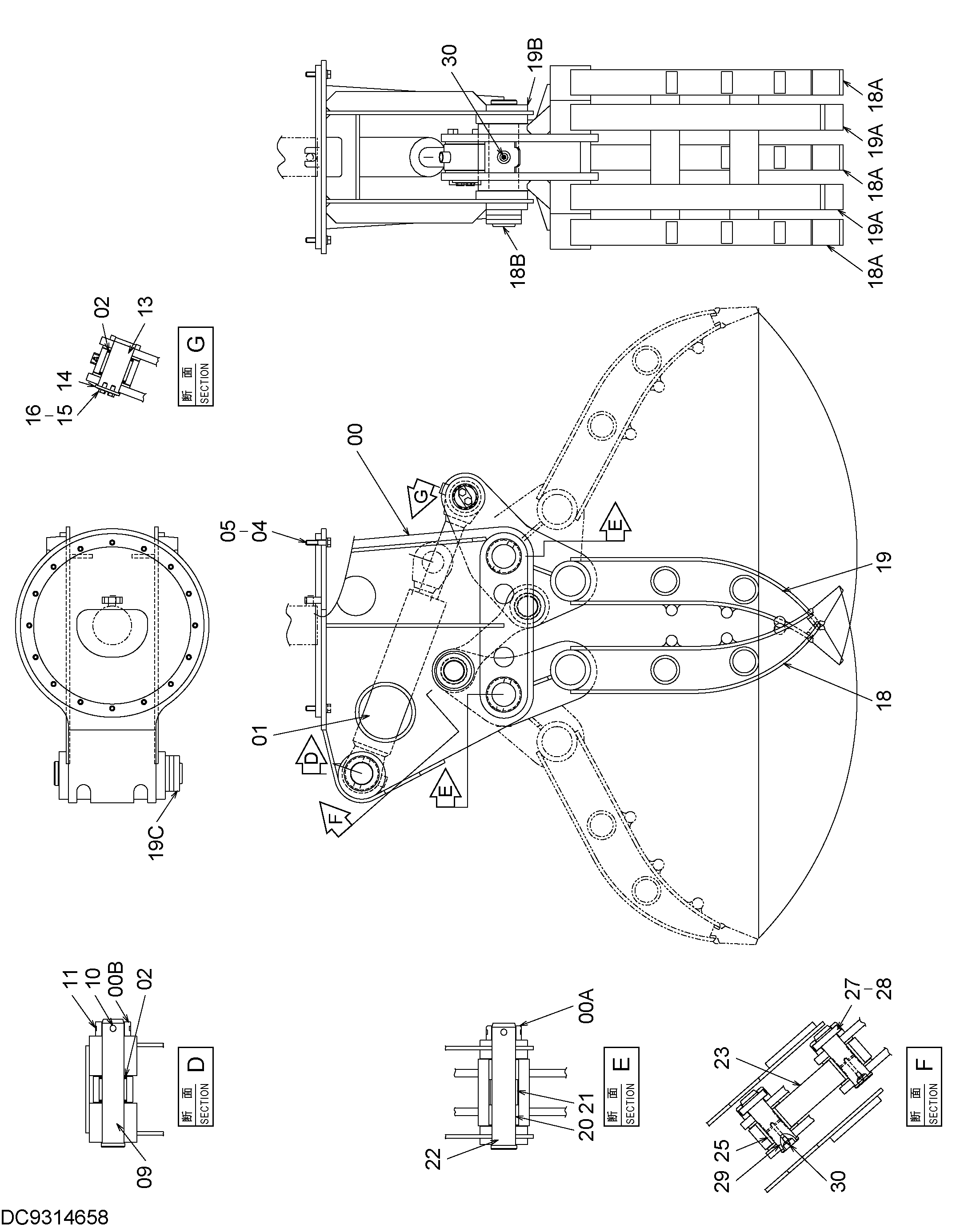 Схема Нижний рама HITACHI ZX70-3