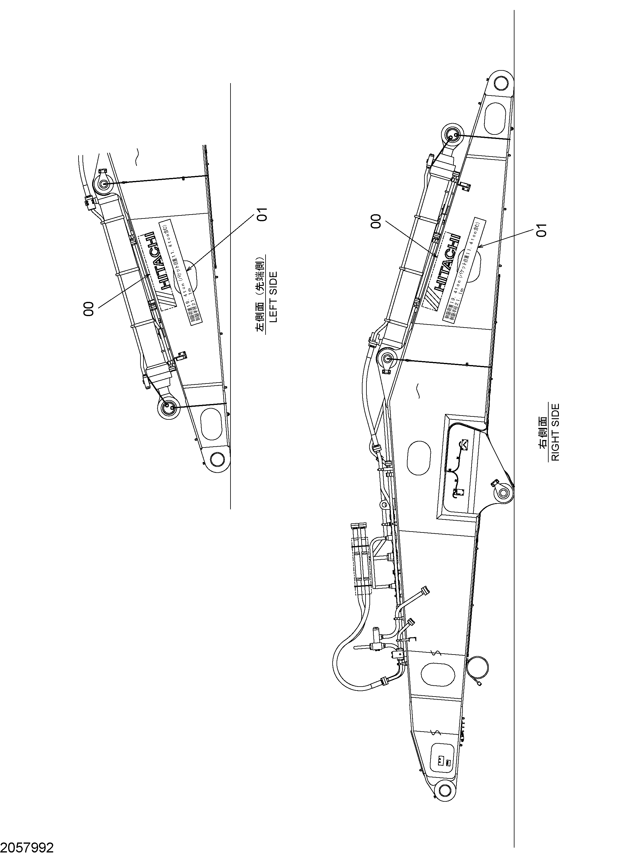 Схема Информационная табличка HITACHI EX1800-3
