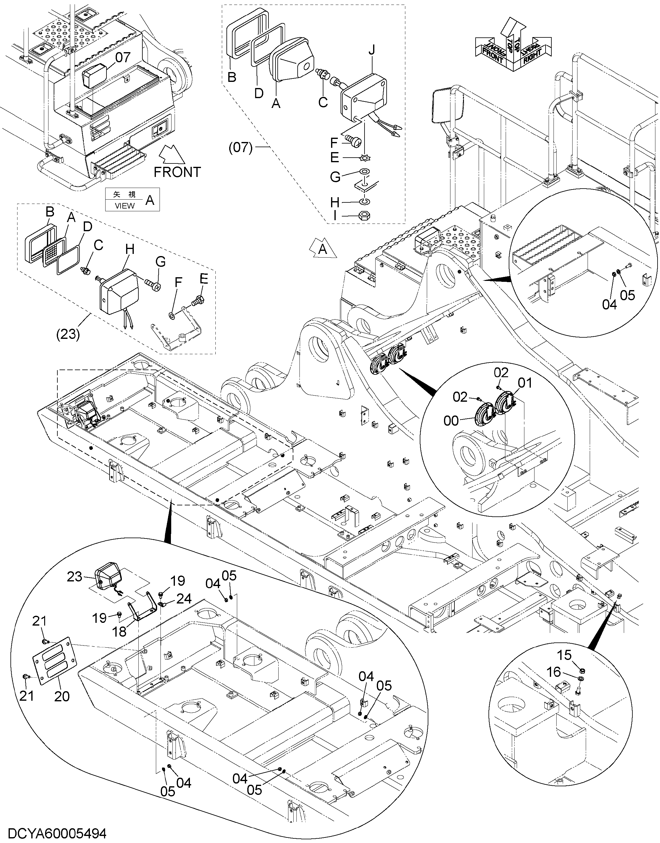 Схема Электрооборудование (4) HITACHI ZX670LCR-5G