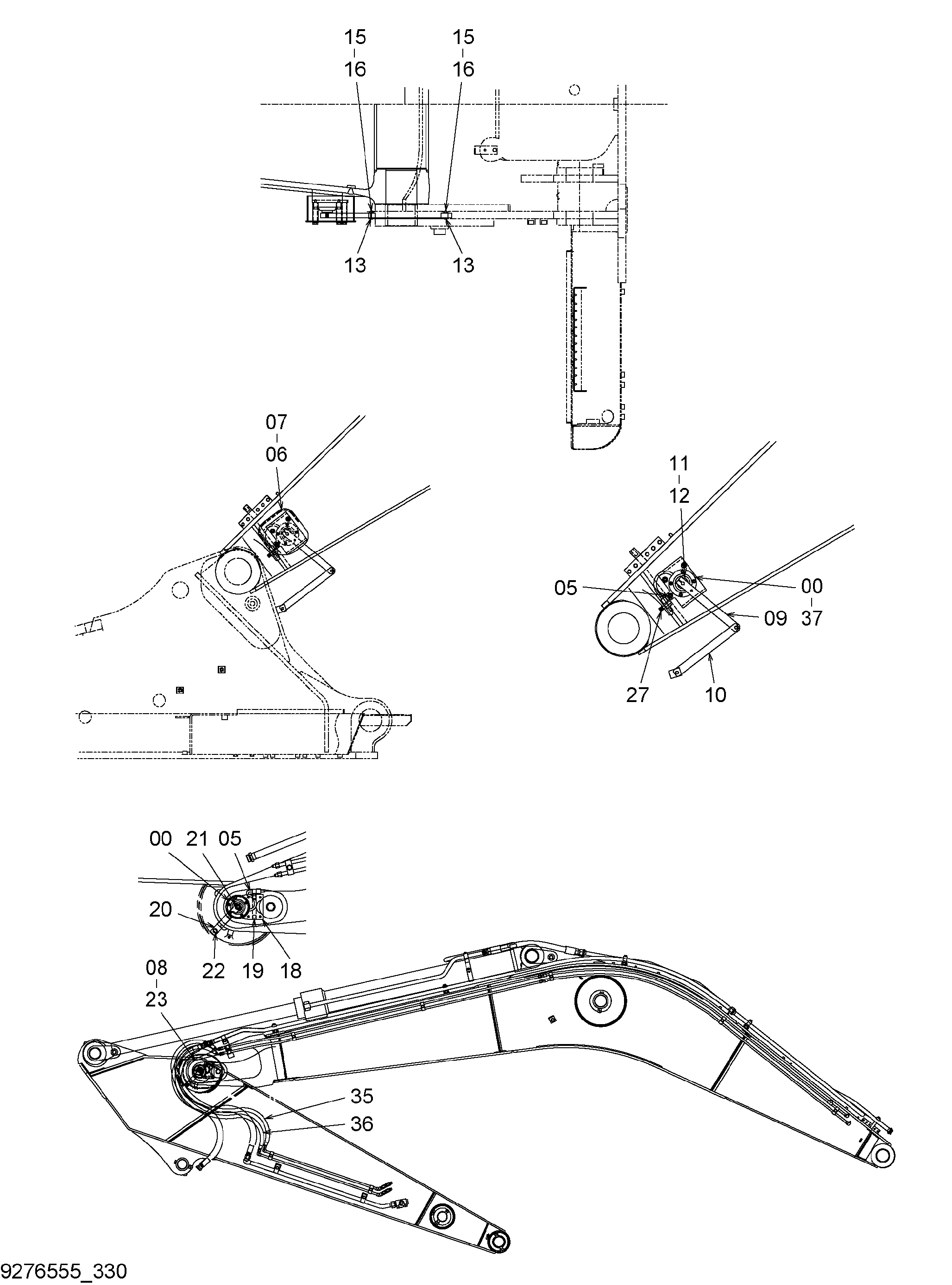 Схема Угол датчик (джапан) HITACHI ZX330-3