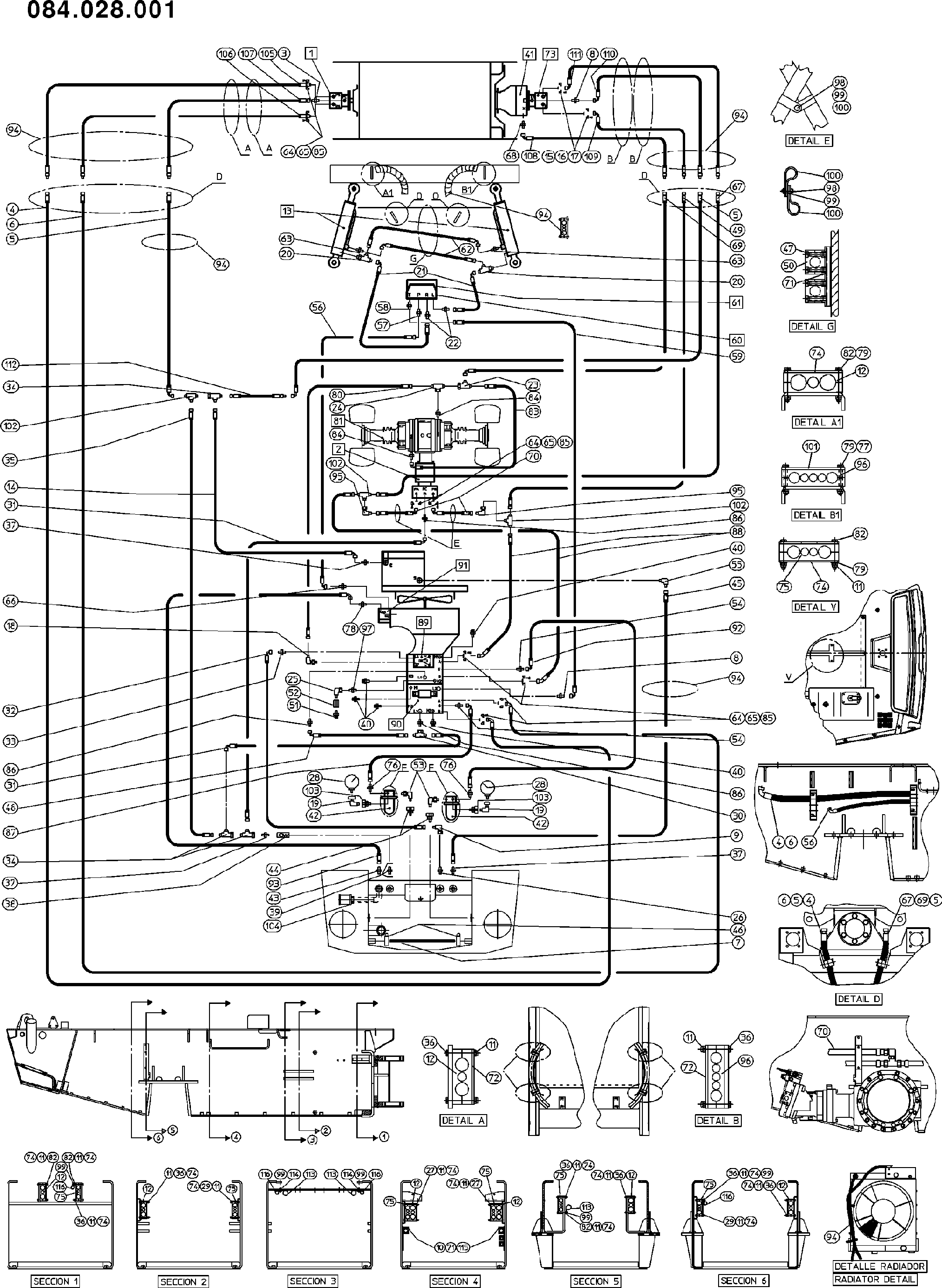 Схема Гидравлический инст. HITACHI ZC120S